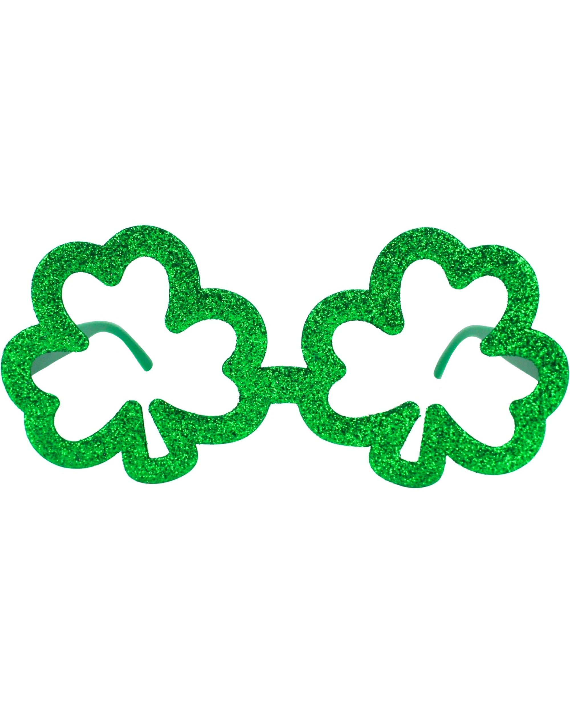 1 JD Party St Patrick's Day Glitter Shamrock Party Glasses - Green, 1 of 4