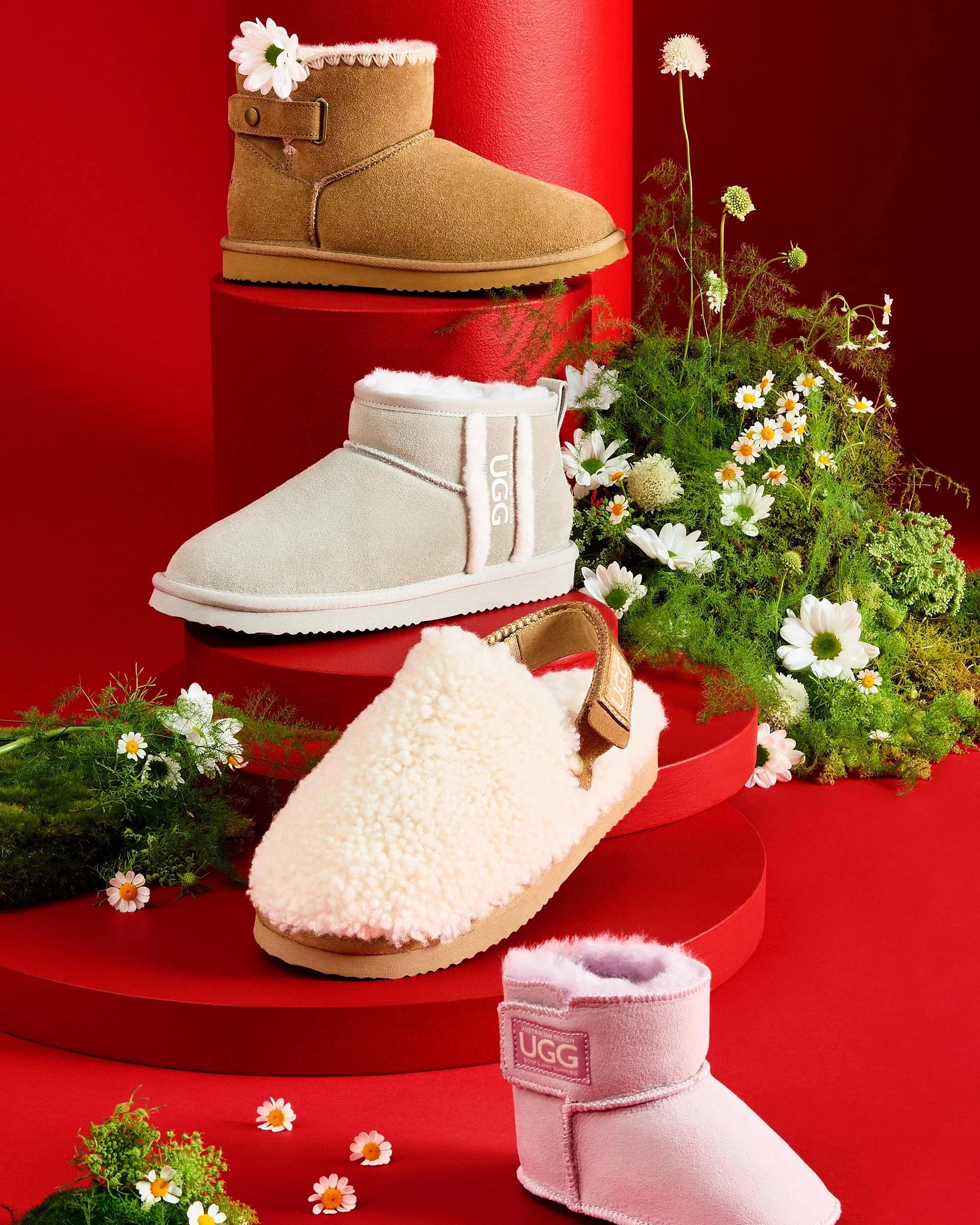3 Australian Design Ugg Boots and Slippers Baby Sheepskin and Leather Slipper Boot PINK, 3 of 3