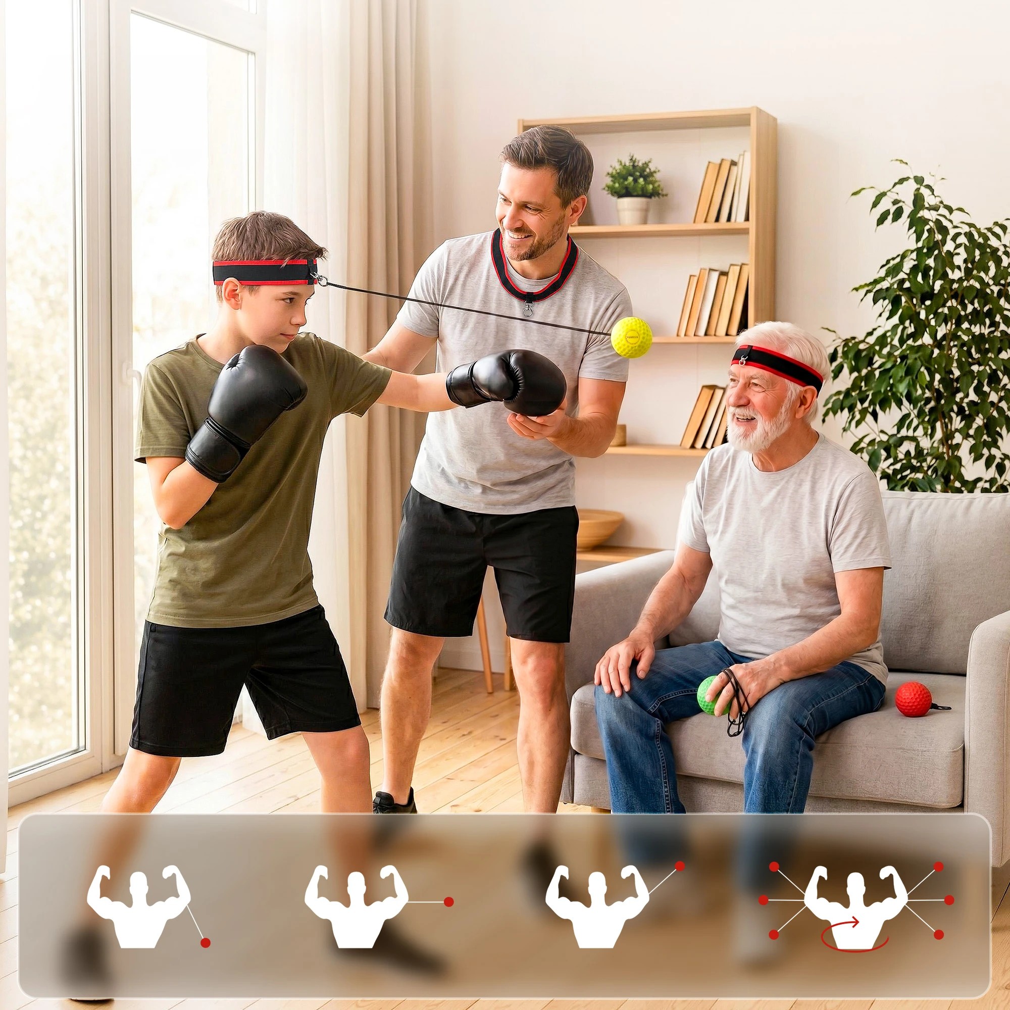 5 Everfit Boxing Reflex Ball Headband Hand Eye Coordination Stress Relief - Multi, 5 of 8