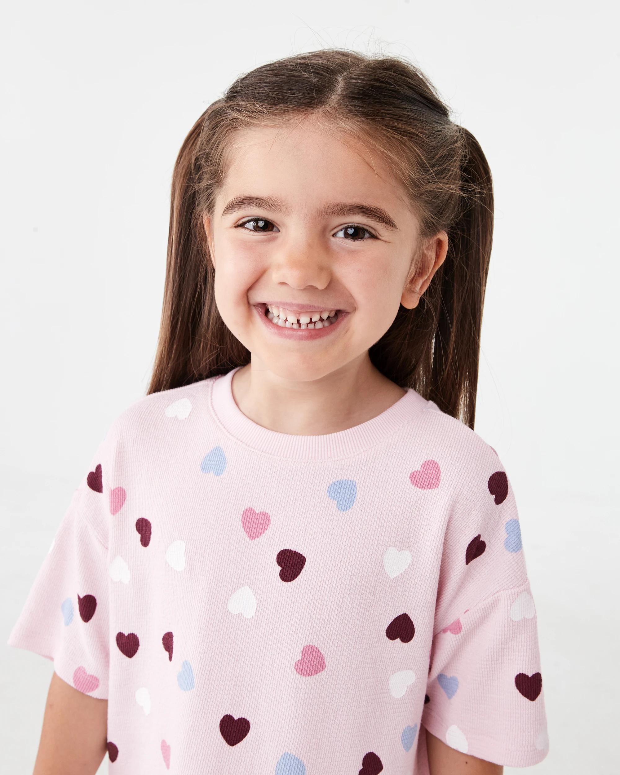 3 Slub Jacquard T-shirt Pnk Heart, 3 of 7