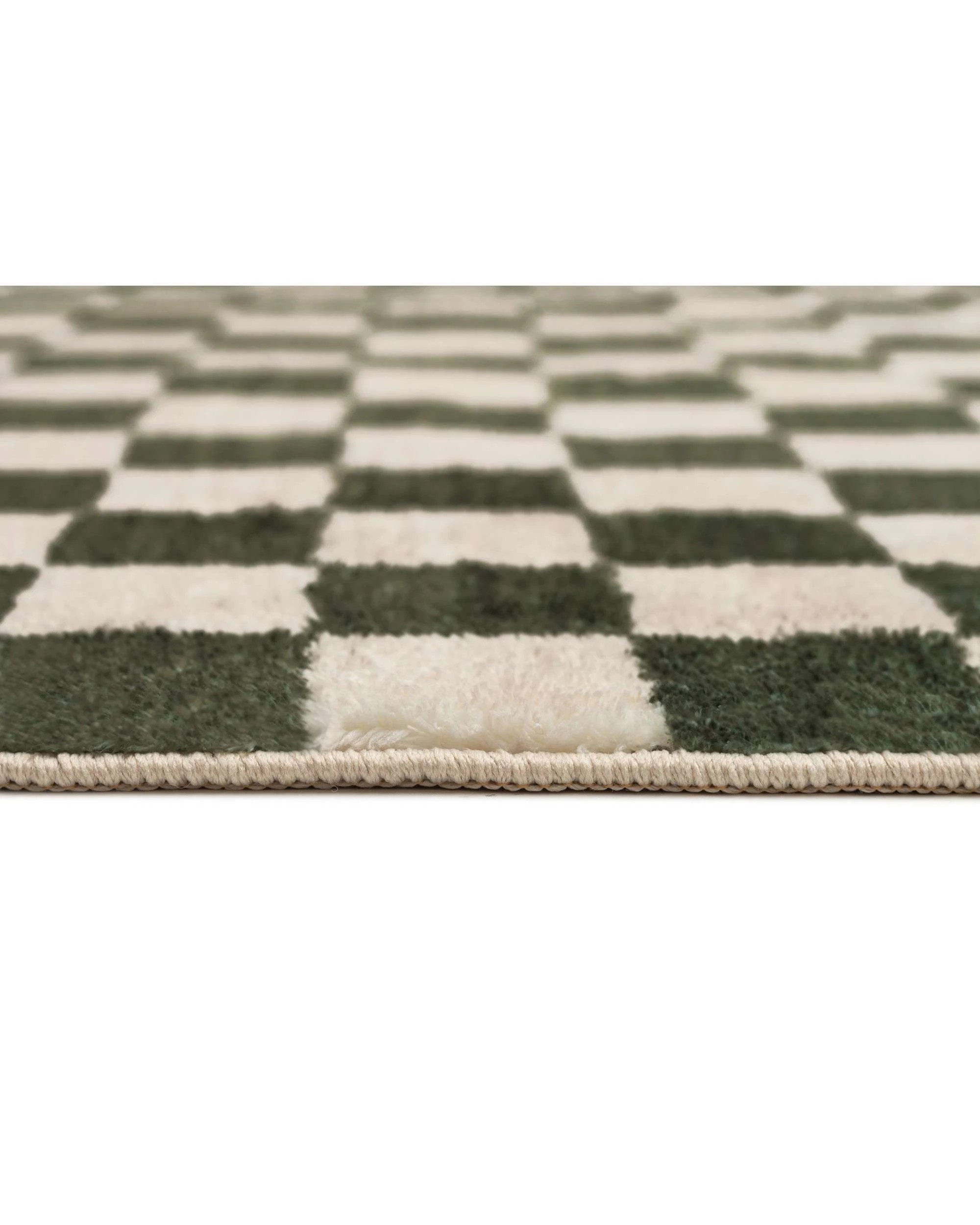 7 Loopsie Malibu Checkered Washable Rug-290cm x 200cm - Green, 7 of 8