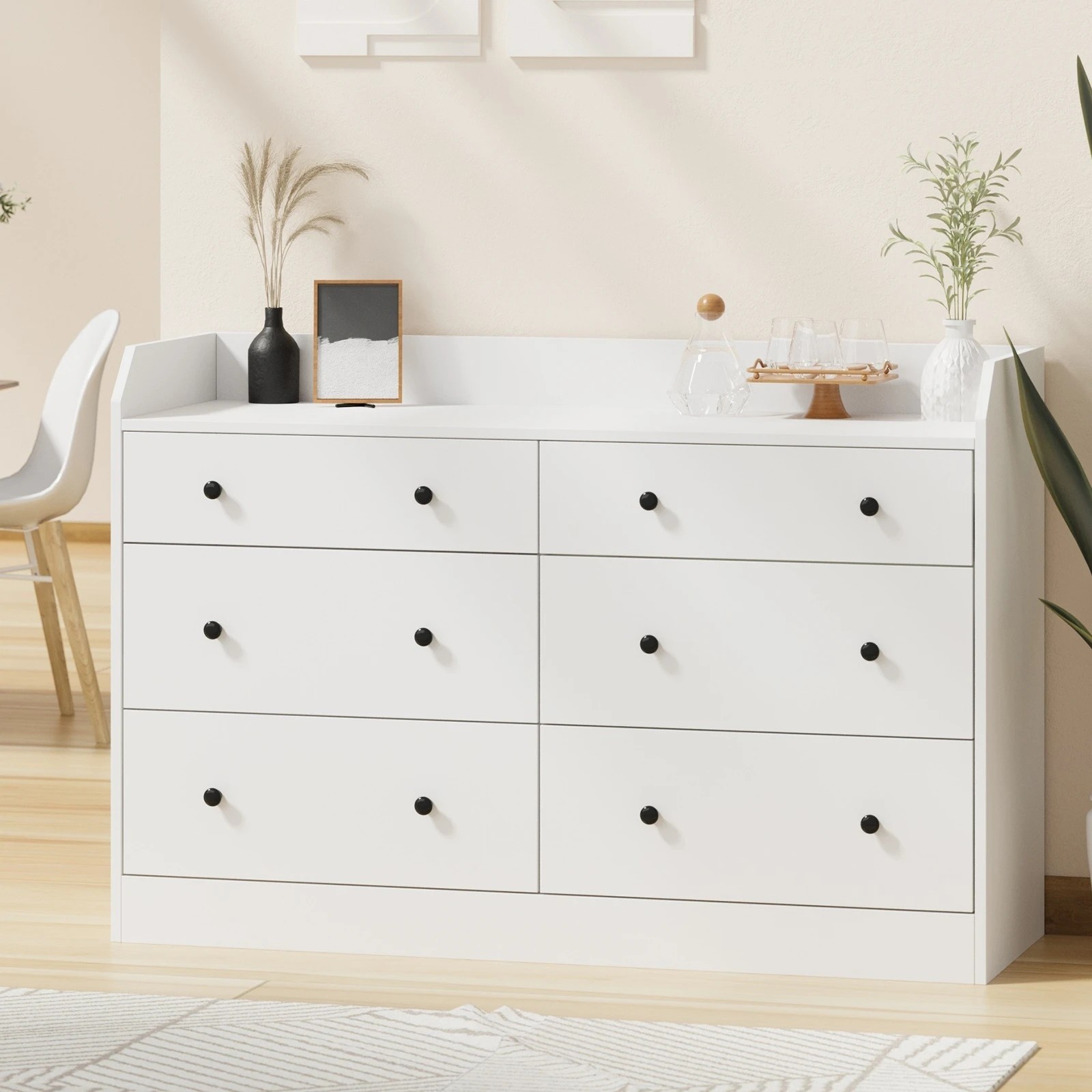 2 Oikiture Buffet Sideboard 6 Drawers
 - White, 2 of 10