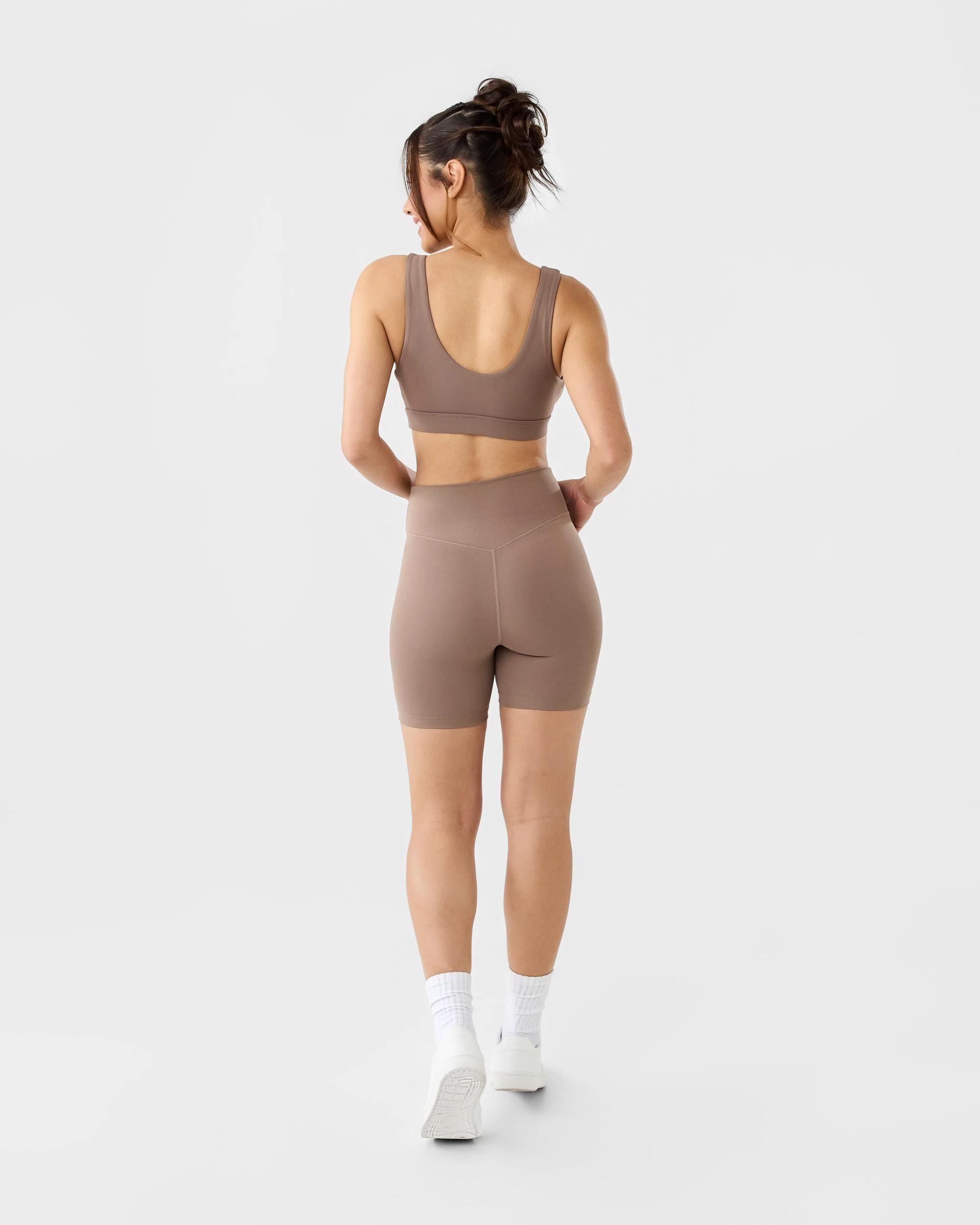 4 Active Womens Twist Front Studio Crop Top Soft Truff, 4 of 8