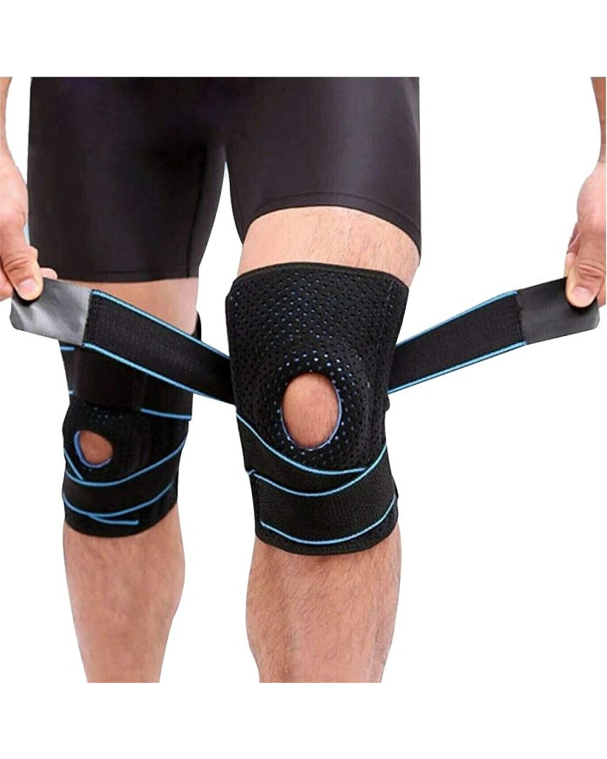 2 Bodyassist Gel Knee Sports Support With Stability Strap One Size - Black - Black, 2 of 5