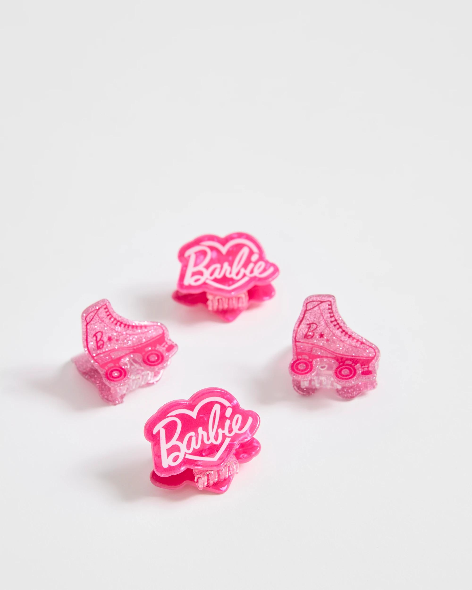 2 Barbie 4 Pack Mini Claw Hair Clips PINK, 2 of 3