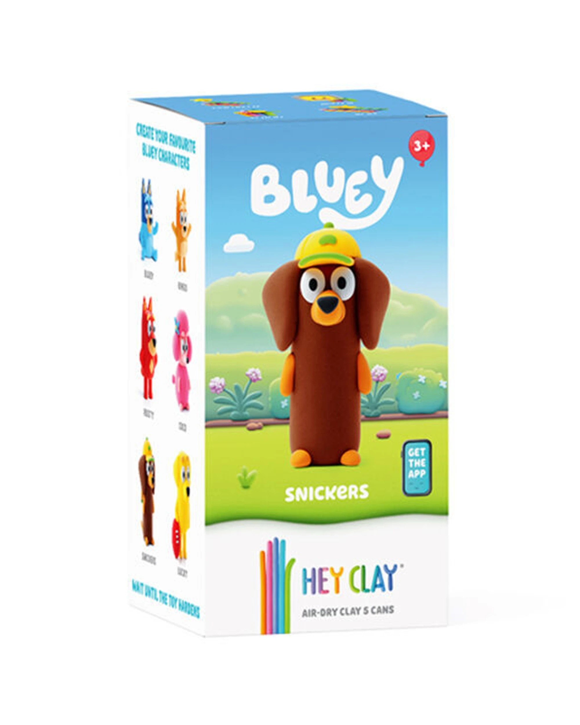 2 Hey Clay Bluey Single Character Kids Modelling Clay Set 5 Coloured Cans Snickers 4PK - Multi, 2 of 5