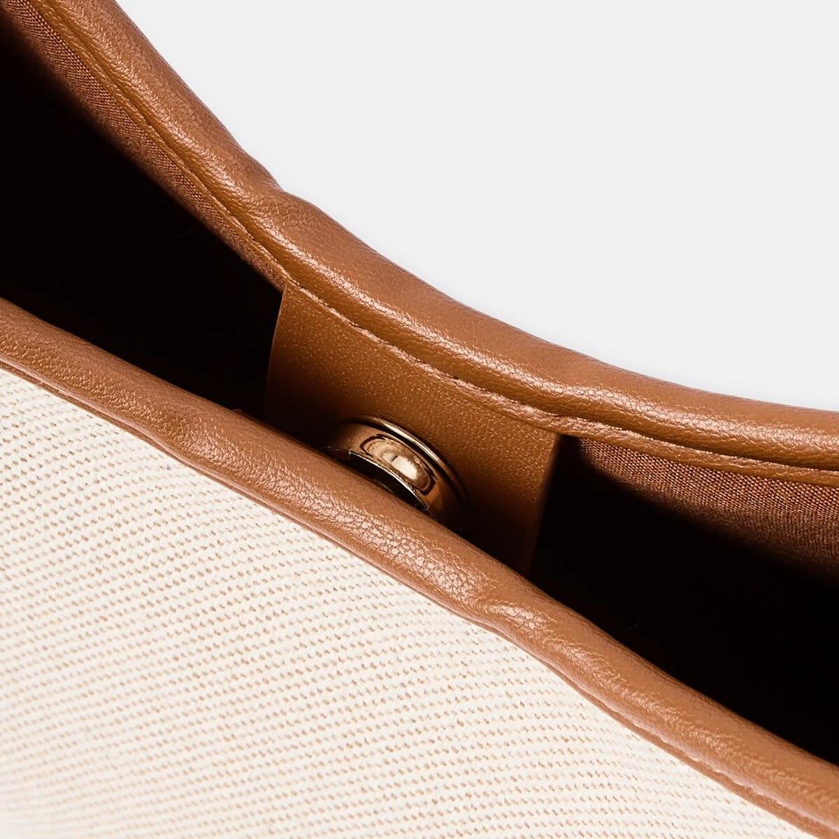 4 Woven Contrast Shoulder Bag Nat Tan, 4 of 10