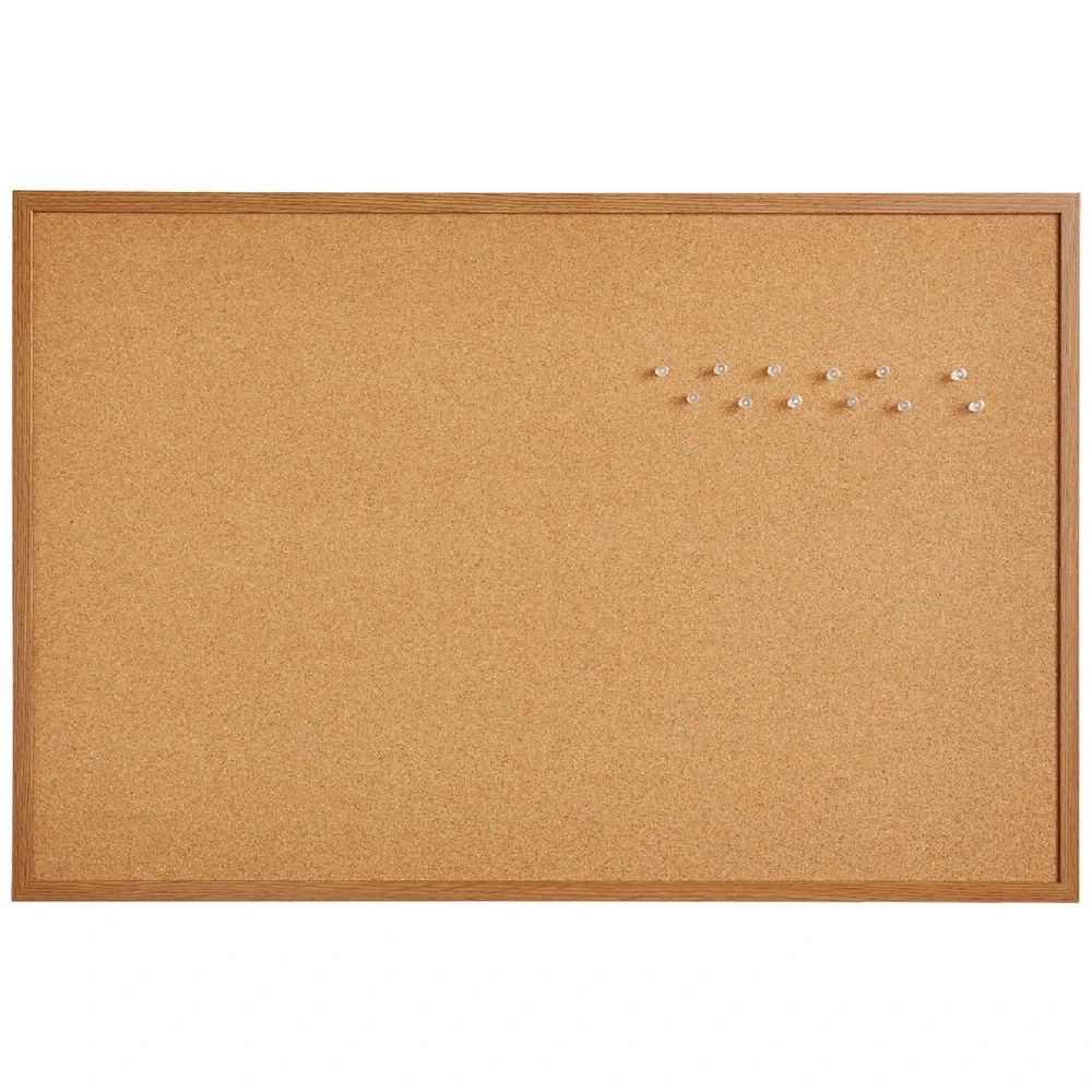 1 J.Burrows Cork Board 900 x 600mm Oak, 1 of 4