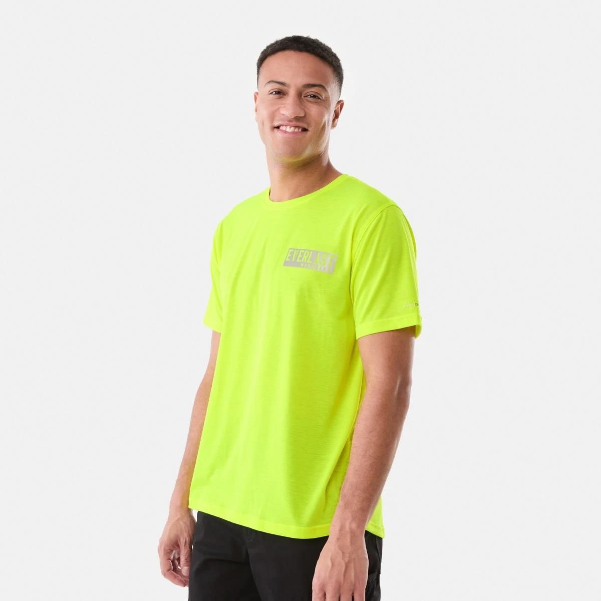 2 Everlast Mens Workwear Hi-Visibility T-shirt FLURO YELLOW, 2 of 7