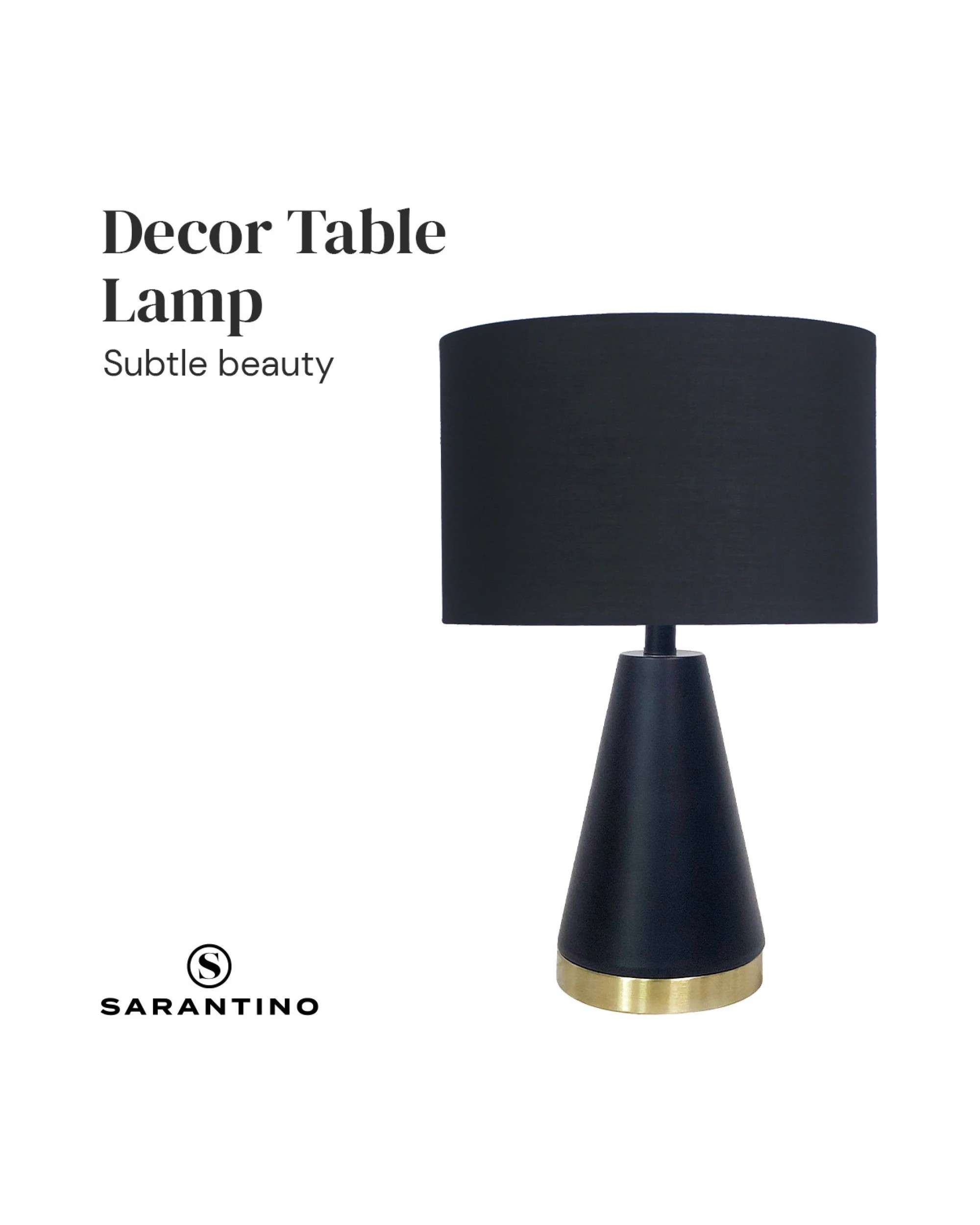 4 Sarantino Metal Table Lamp In Black And Gold, 4 of 10