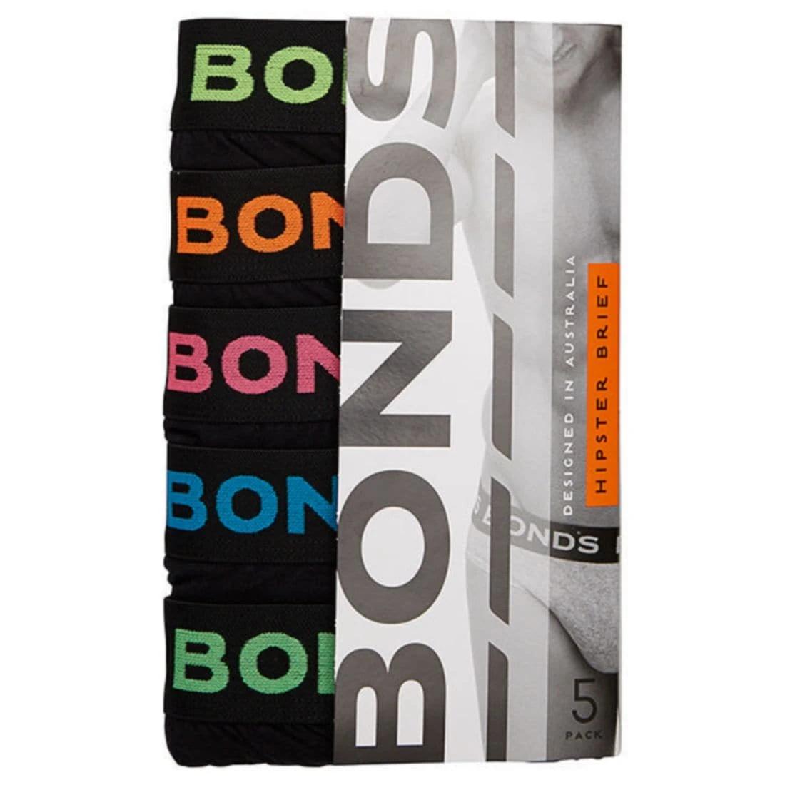 1 Bonds Men's 5-pack Hipster Briefs - Black, Size M (style M8dmtx) BLACK, 1 of 2