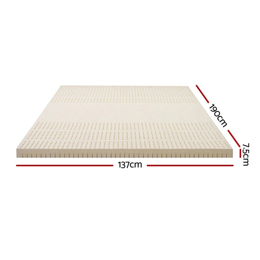 3 Giselle Bedding Latex Mattress Topper 7.5cm Doule - Double Bed - Beige, 3 of 8