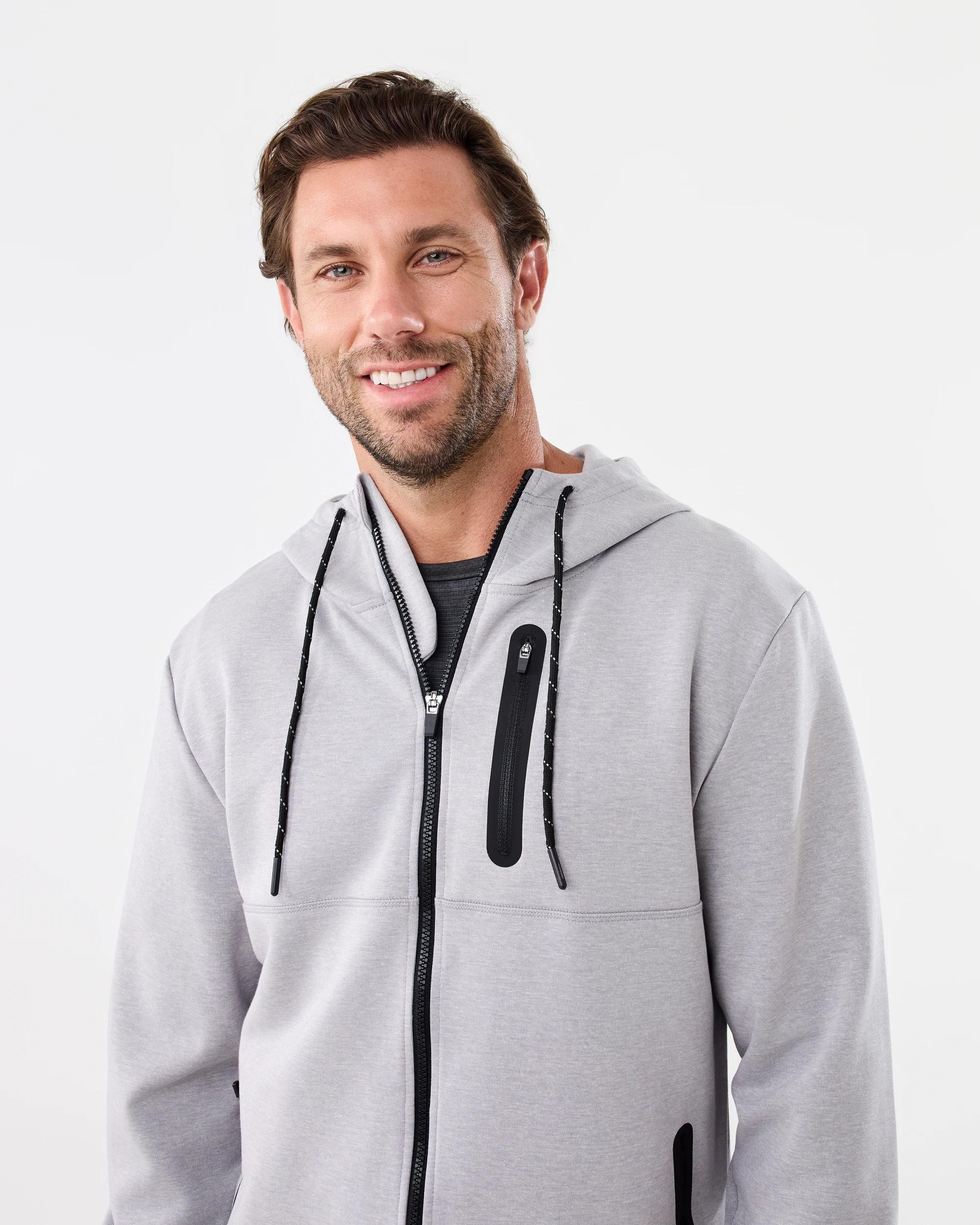 5 Active Mens Sports Tech Hoodie Grey Marle, 5 of 8