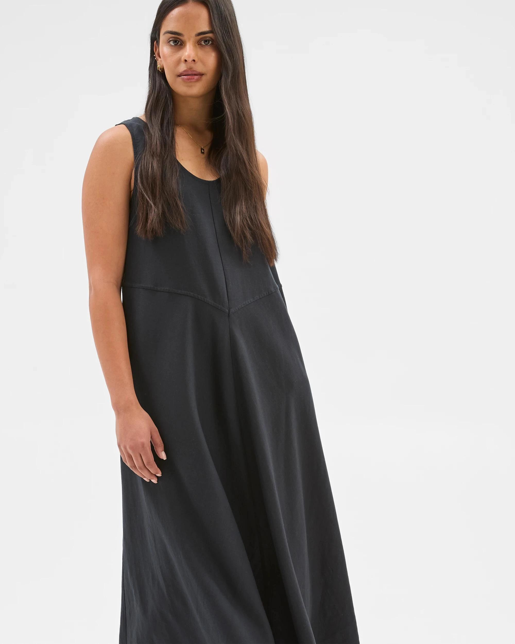 2 Target Seam Detail Midi Dress BLACK, 2 of 7