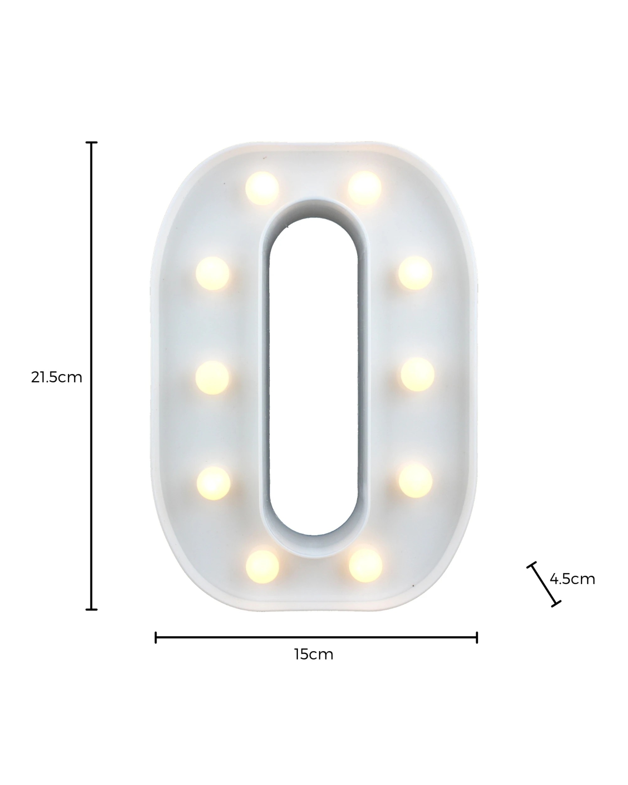 3 Partyrama LED Light Up Letter O White, 3 of 3