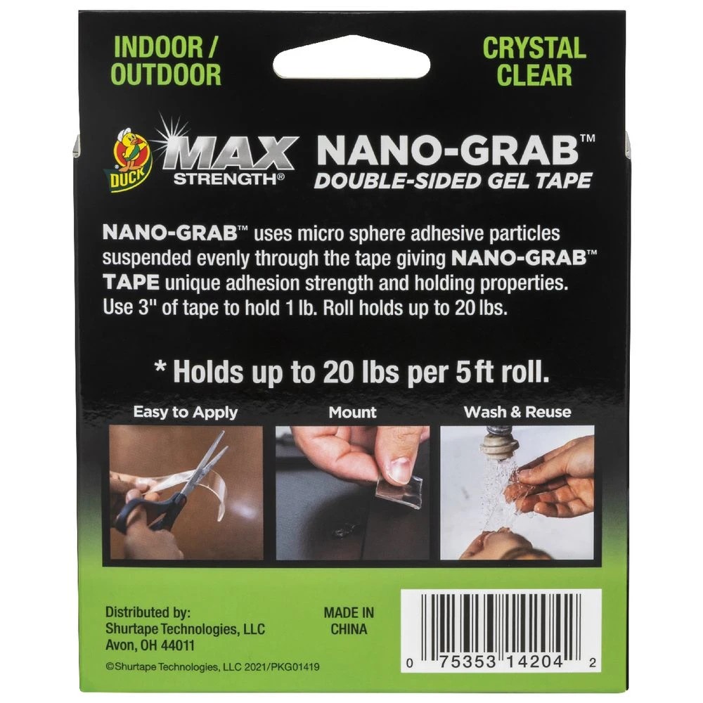 2 Duck Nano Grab Tape 24mmx1.5m Clear, 2 of 2