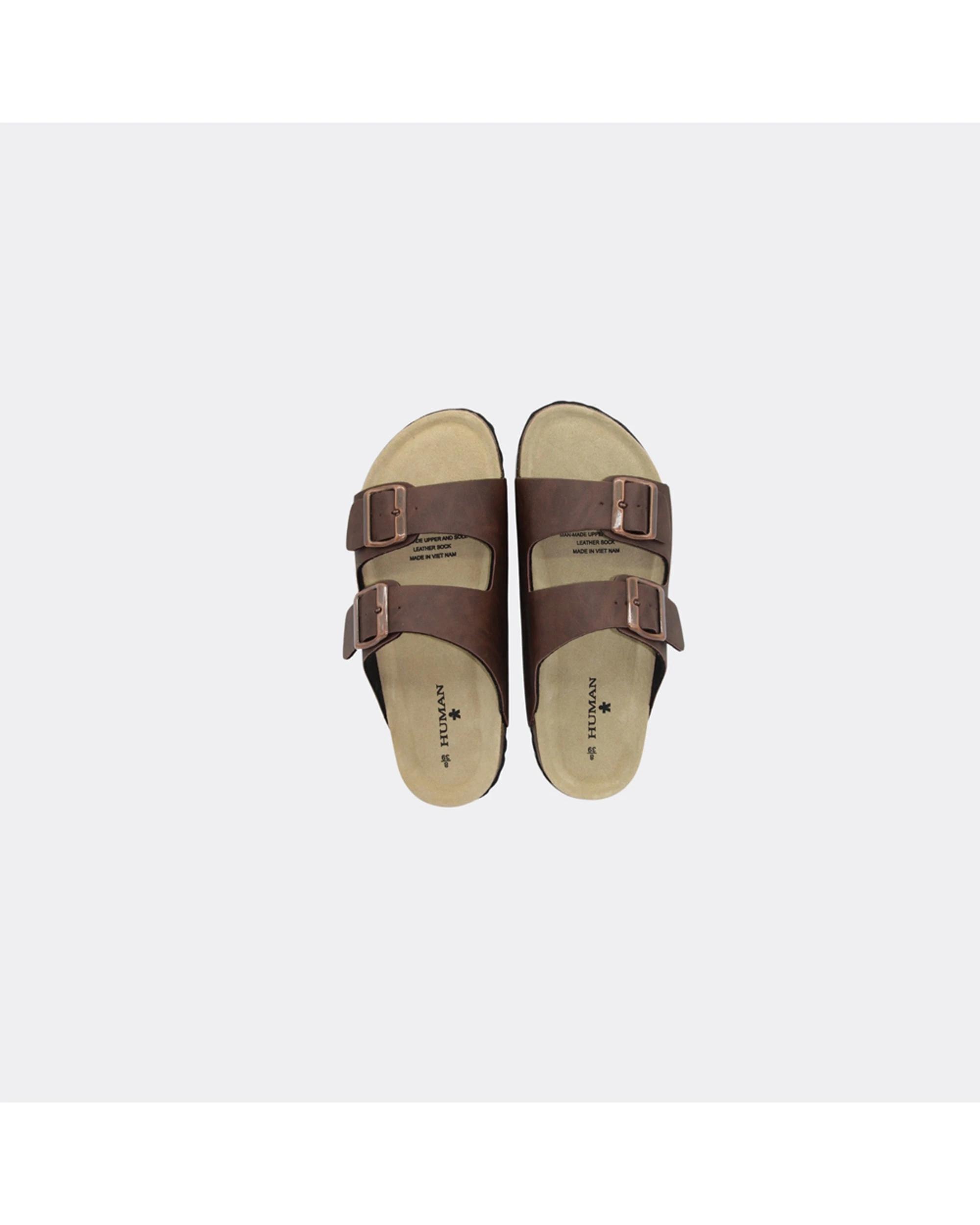 4 Human Shoes Ibiza Women's Slip On Sandals Double Buckle Vintage Green CHOC, 4 of 6