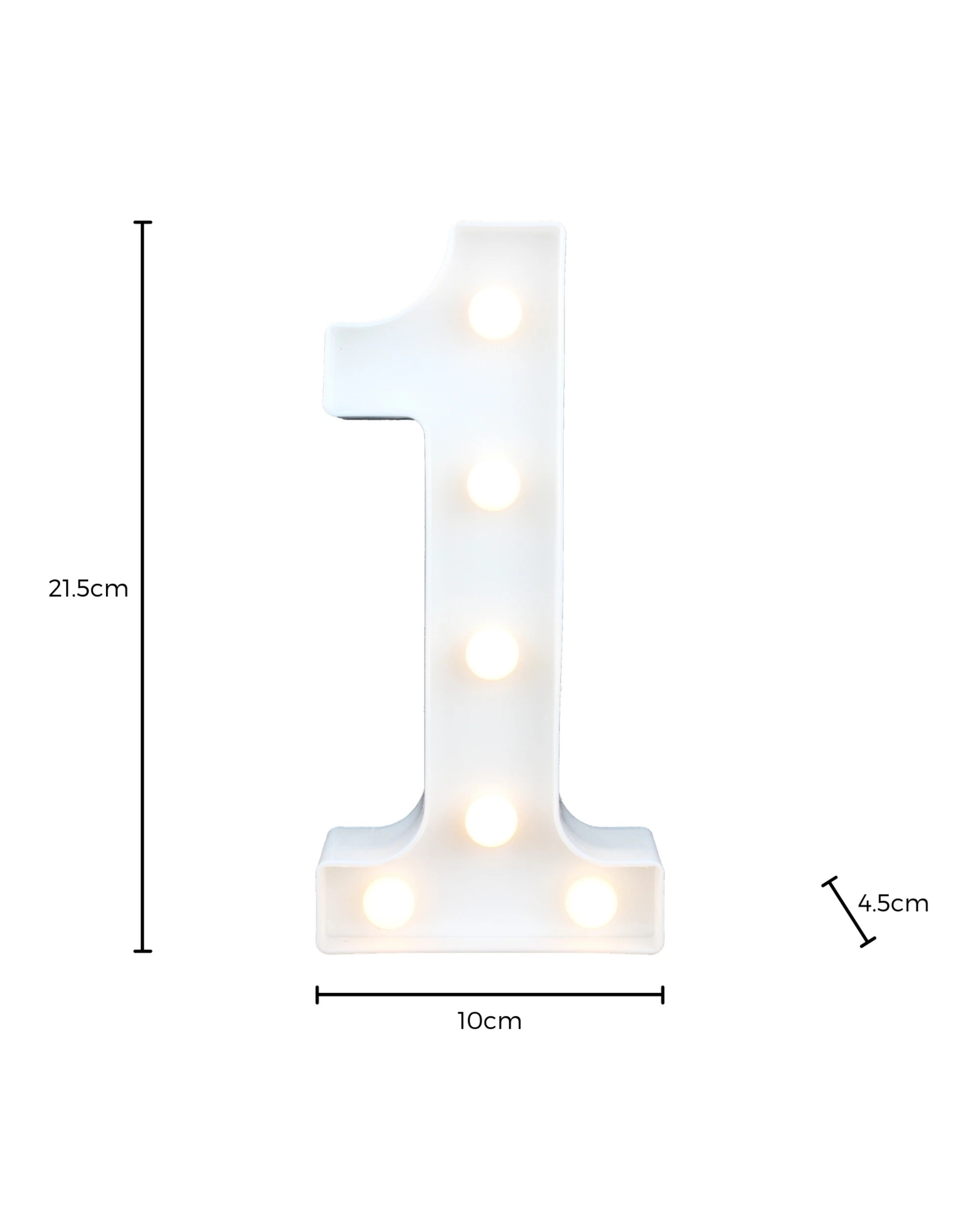3 Partyrama LED Light Up Number 1 White, 3 of 3