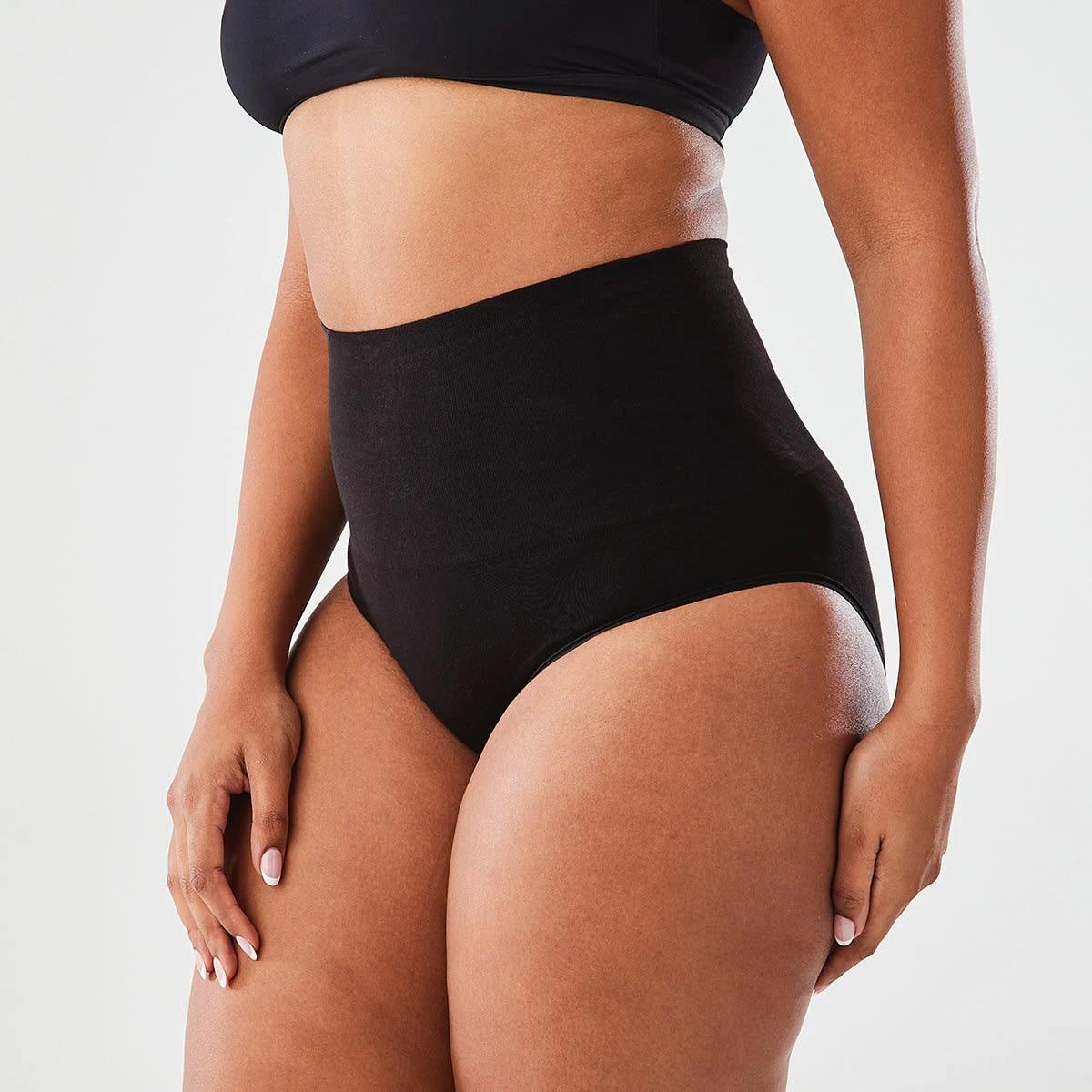 3 2 Pack Cotton Blend Seamfree Shaping Briefs BLACK, BEIGE, 3 of 6
