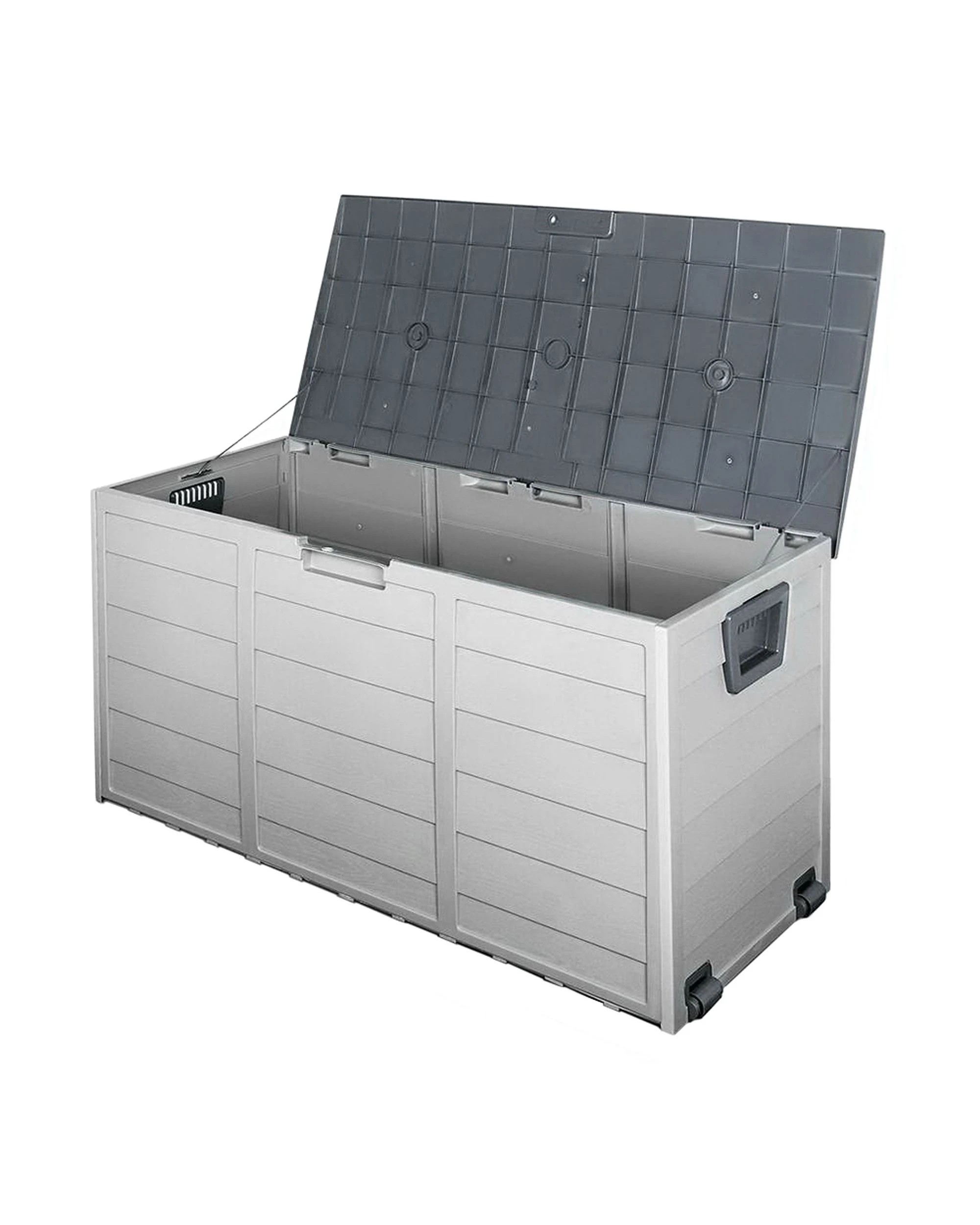 1 Gardeon Outdoor Storage Box 290L Lockable Organiser Garden Deck Shed Tool - Grey, 1 of 8