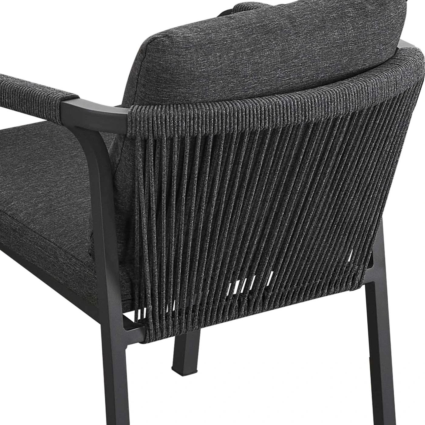6 Moda Living La Perouse Charcoal Aluminium Outdoor Dining Chairs with Arms - Dark Grey Cushions (Set of 2) - White, 6 of 10