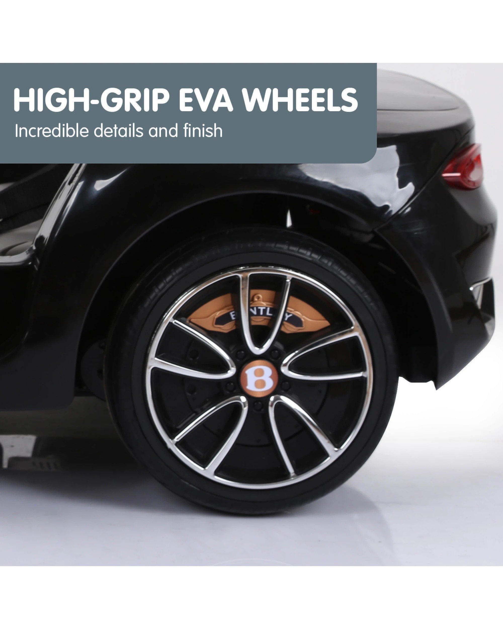 6 Kahuna Bentley Exp 12 Licensed Speed 6E Electric Kids Ride On Car - Black, 6 of 10