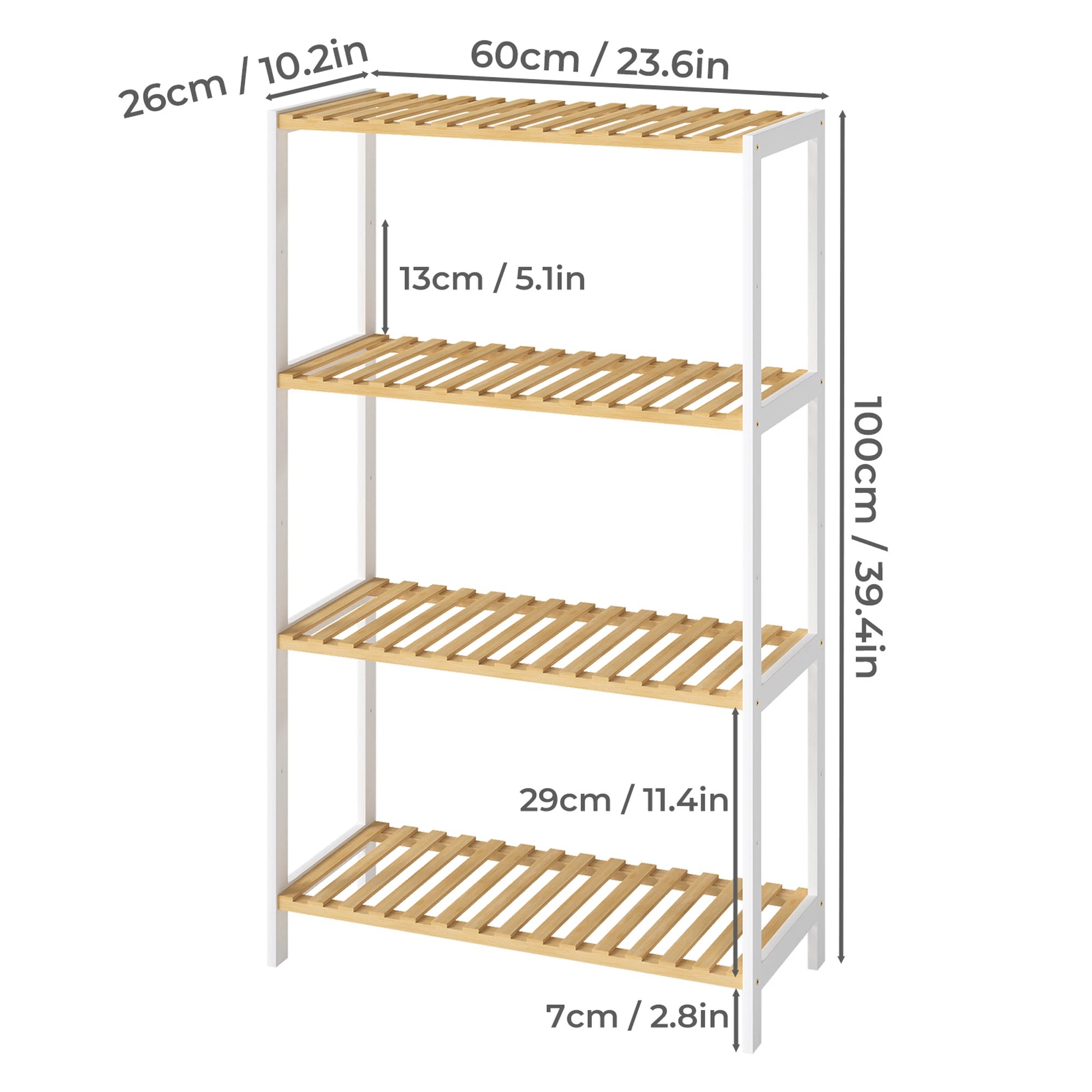 3 Levede Bamboo Storage Rack 4 Tier Shelf Shoe Organiser Home Decor - White, 3 of 8