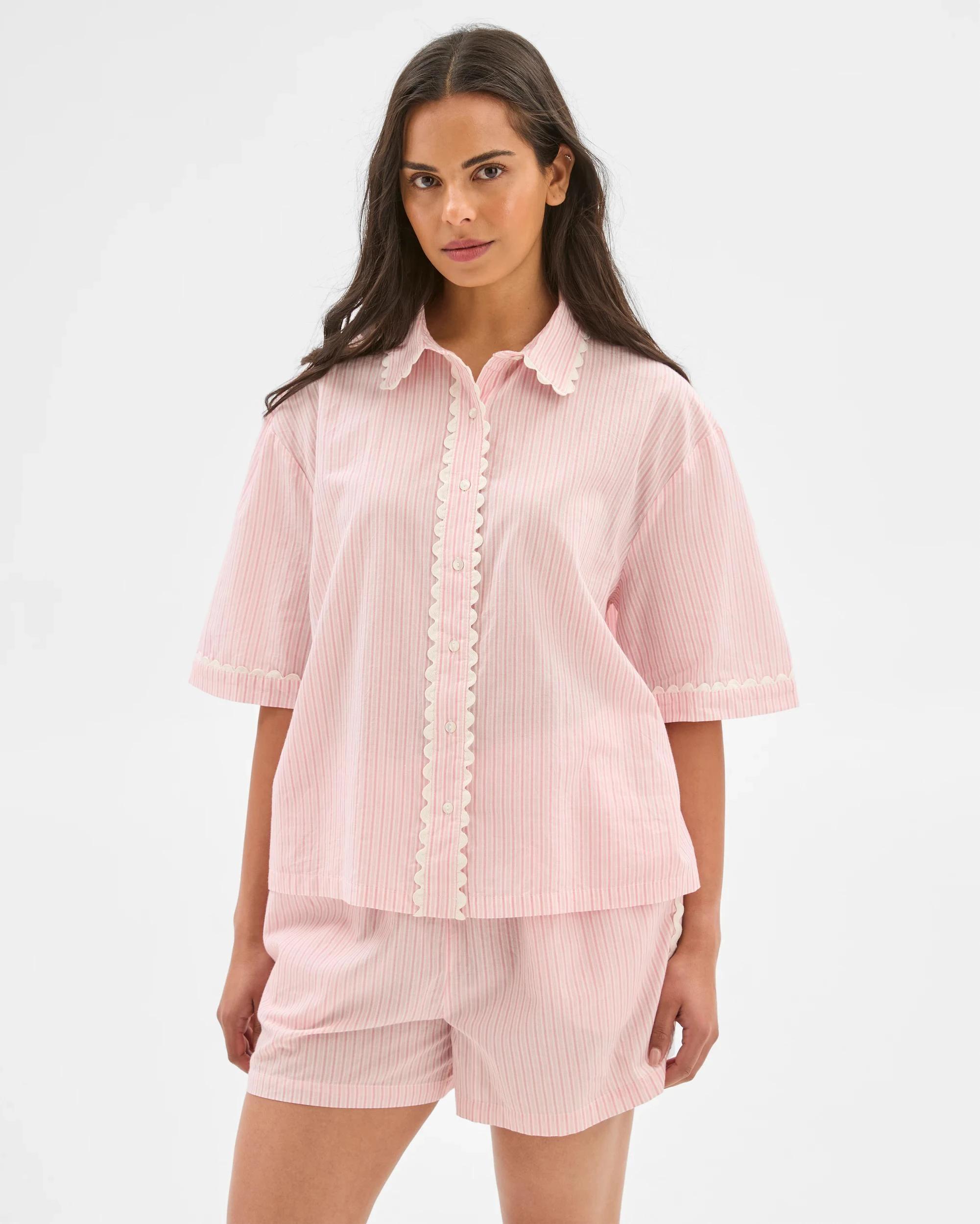 6 Target Woman Womens Australian Cotton Ricrac Short Pyjama Set PINK STRIPE, 6 of 6