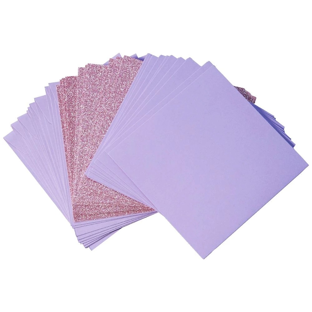2 Qcut Folding Cards Set Purple/Purple Glitter, 2 of 3