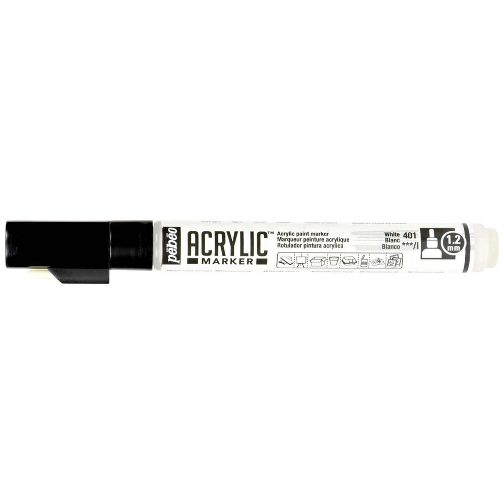 1 Pebeo Acrylic Paint Marker 1.2mm White, 1 of 4