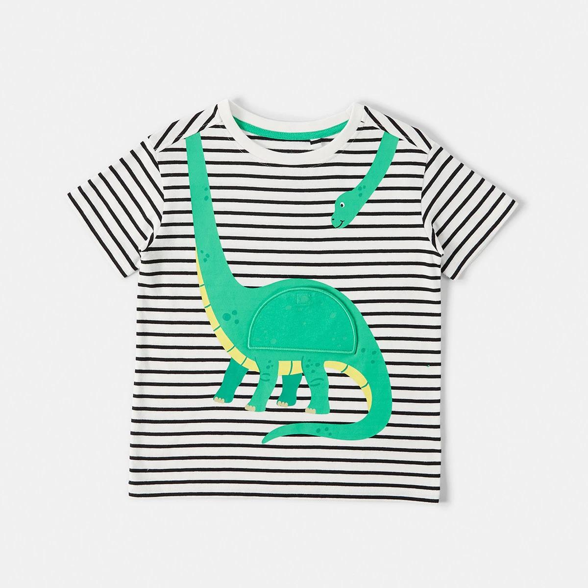 9 3D Applique T-shirt White Dino, 9 of 10