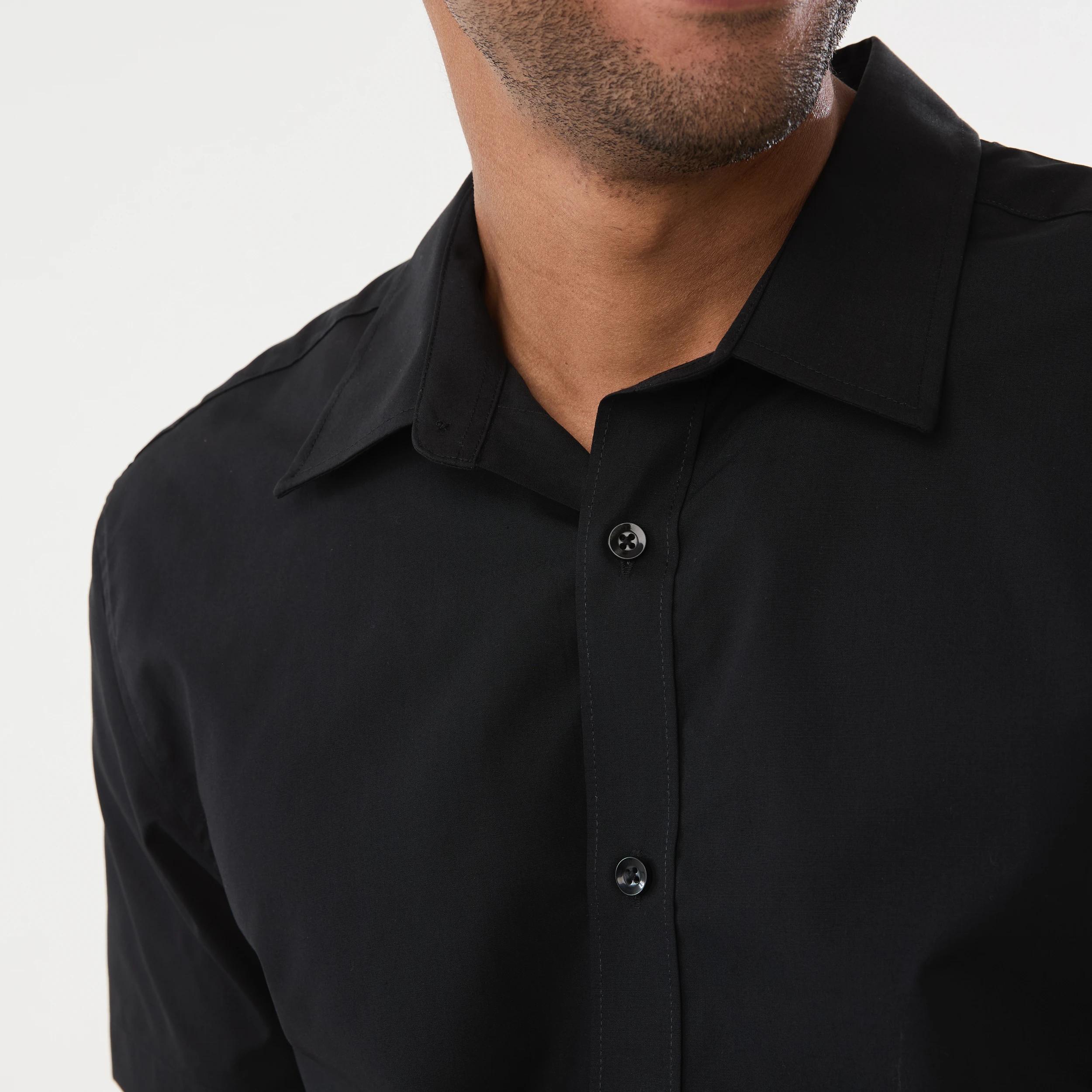 5 Work Short Sleeve Business Shirt Black, 5 of 5