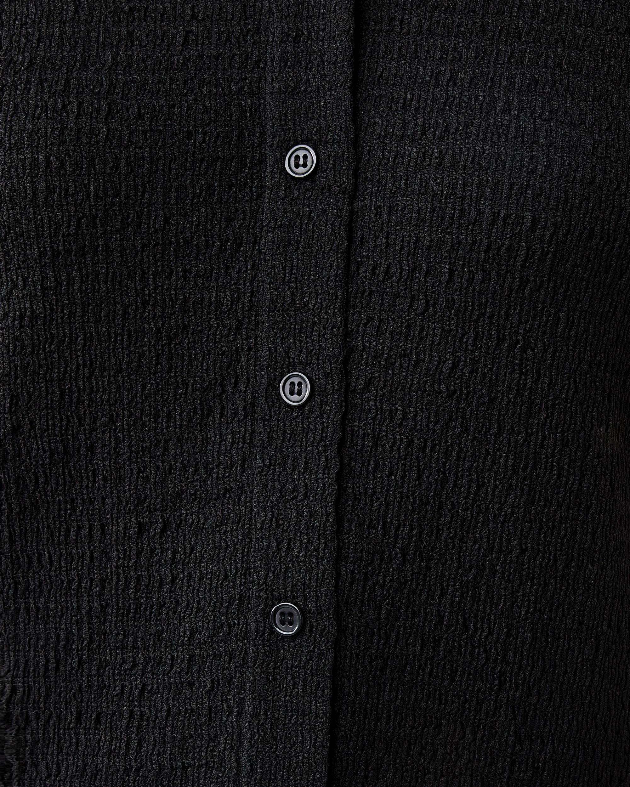 6 Long Sleeve Textured Tie Back Shirt Black, 6 of 9