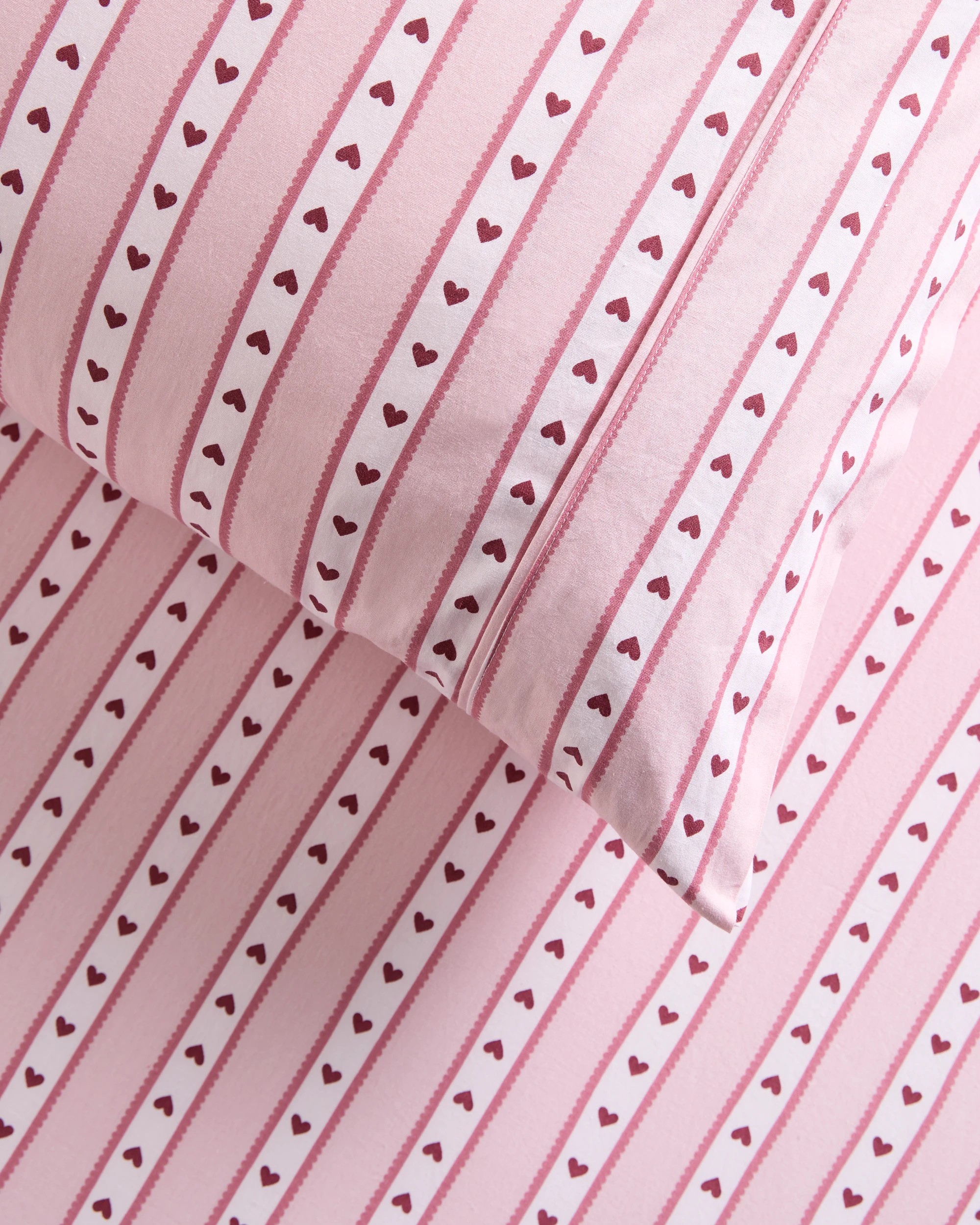 3 Target Australian Cotton Stripe Heart Kids Fitted Sheet - King Single Bed - Pink, 3 of 4
