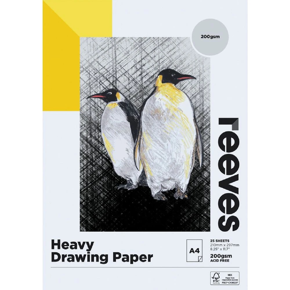 1 Reeves Heavy Drawing Pad 200gsm 25 Sheets A4, 1 of 1