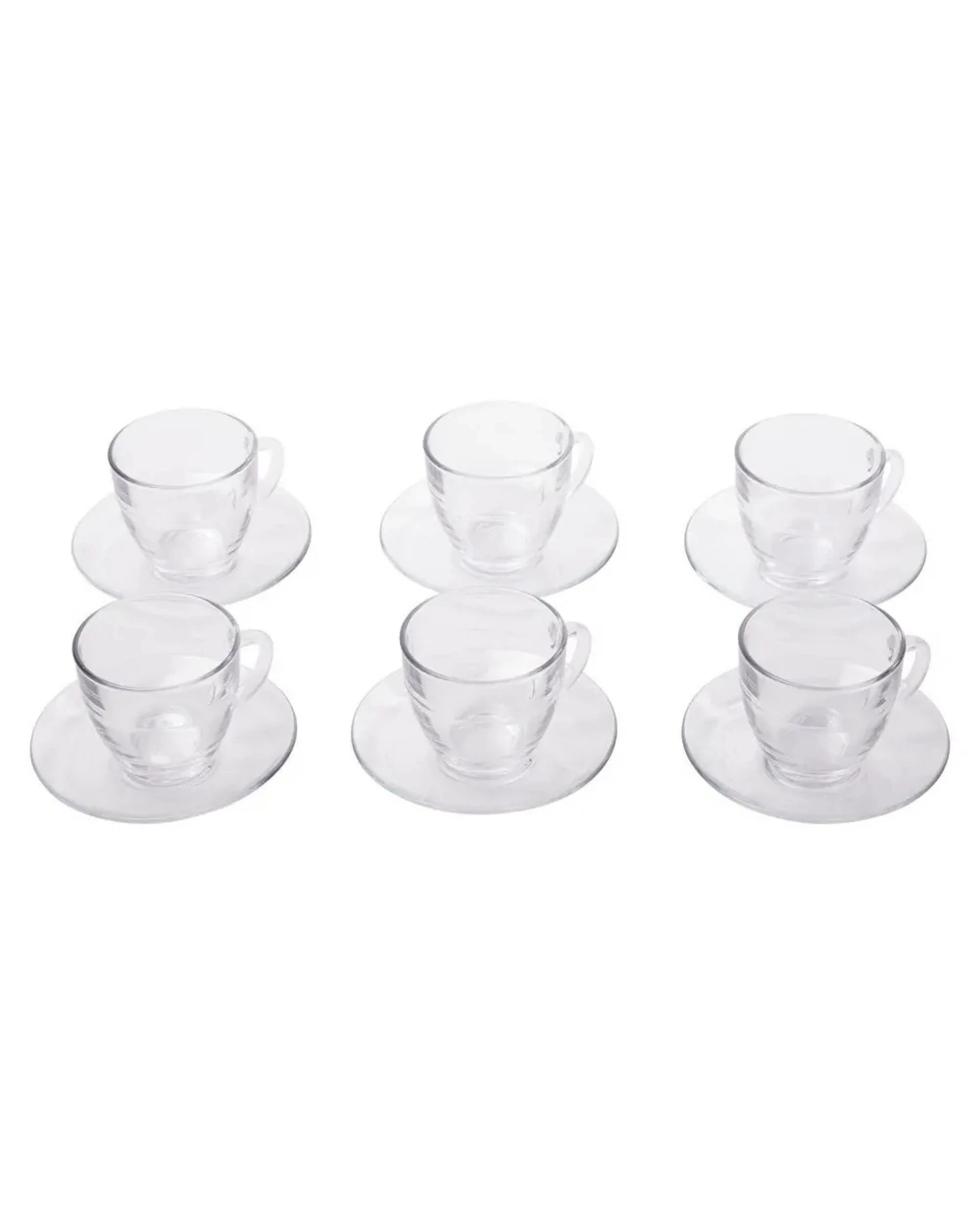 2 Duralex 6pcs Gigogne Clear Tea Coffee Cup & Saucer Set - 220ml per cup, 2 of 5