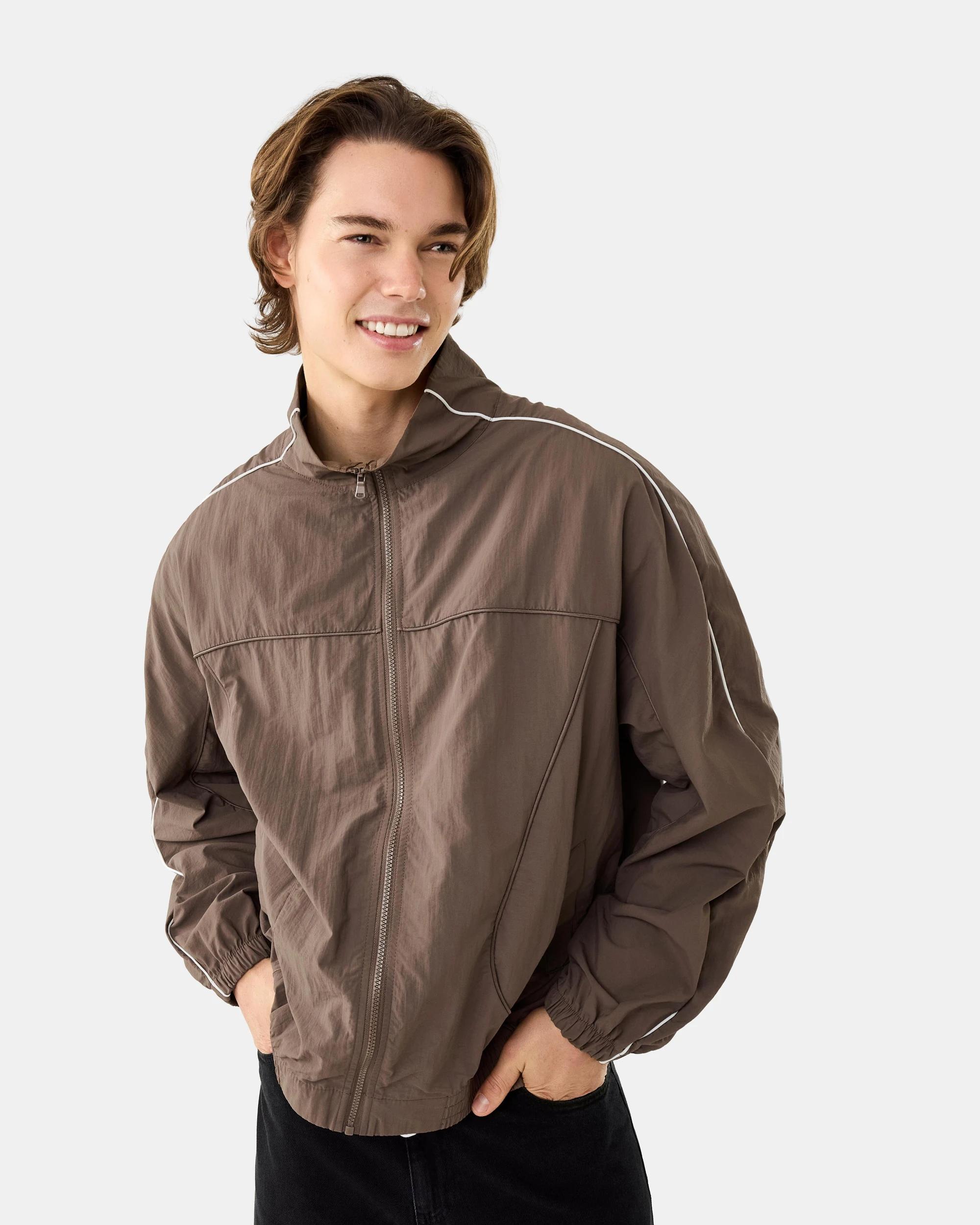 1 Piped Jacket Brn Drift, 1 of 8