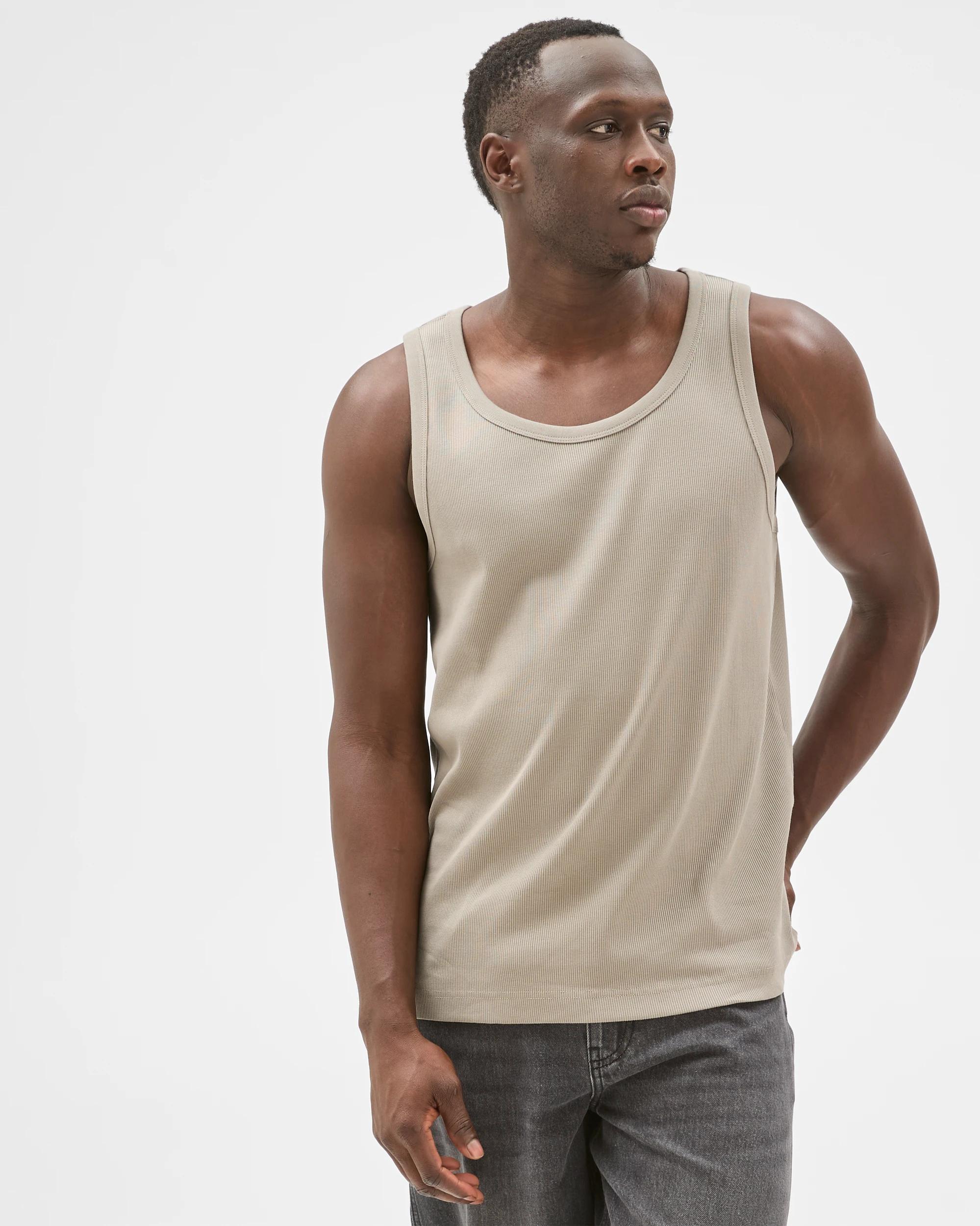 3 Commons Australian Cotton Rib Tank Top ELEPHANT SKIN, 3 of 6