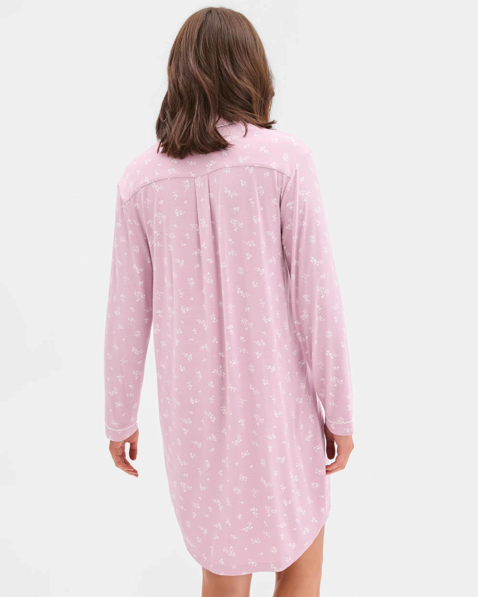 5 Target Woman Bamboo Soft Comfort Long Sleeve T-Shirt Nightie FLORAL, 5 of 6