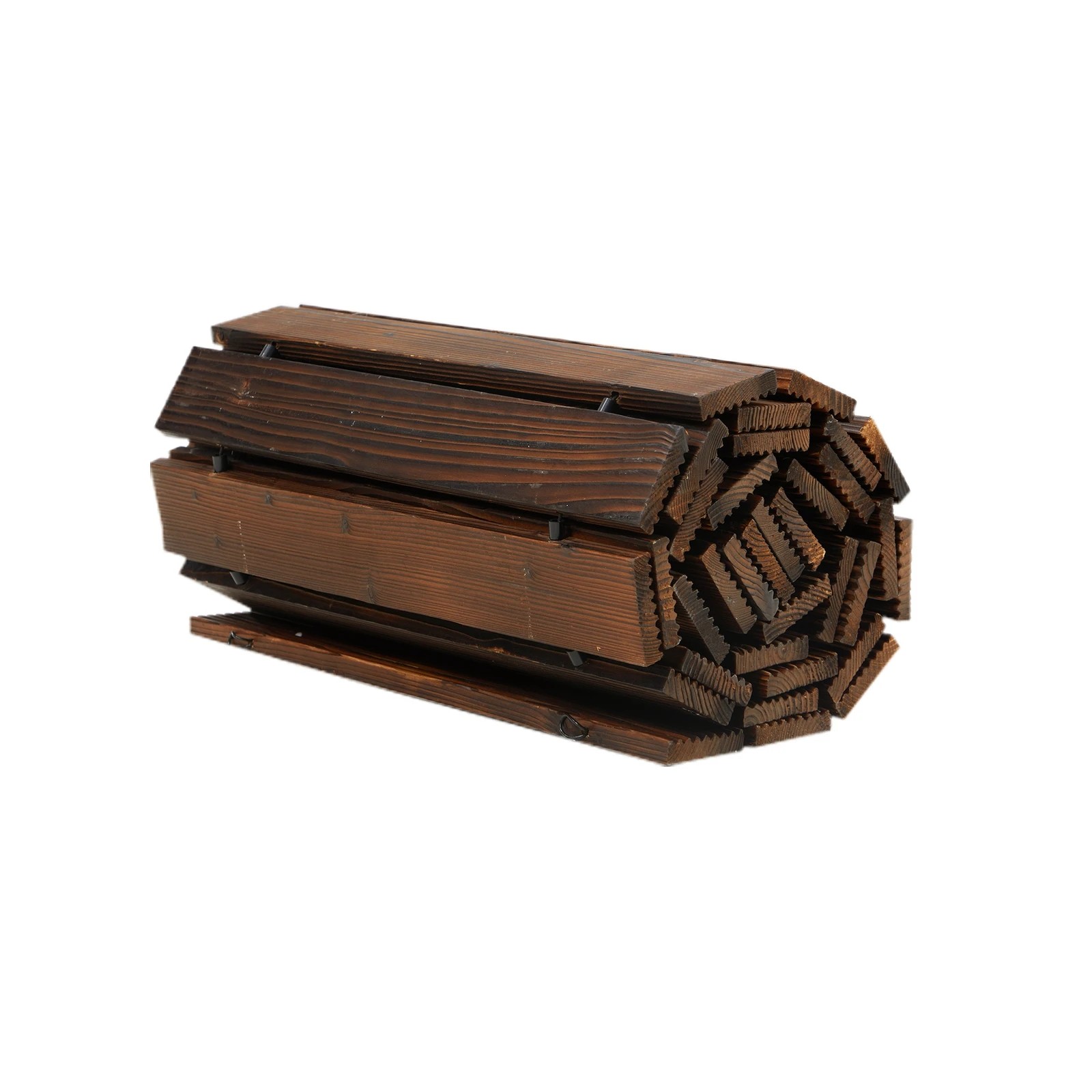 9 Livsip Garden Wooden Pathway 8ft Roll-Out Straight Wood Walkway Backyard Outdoor - Charcoal, 9 of 9