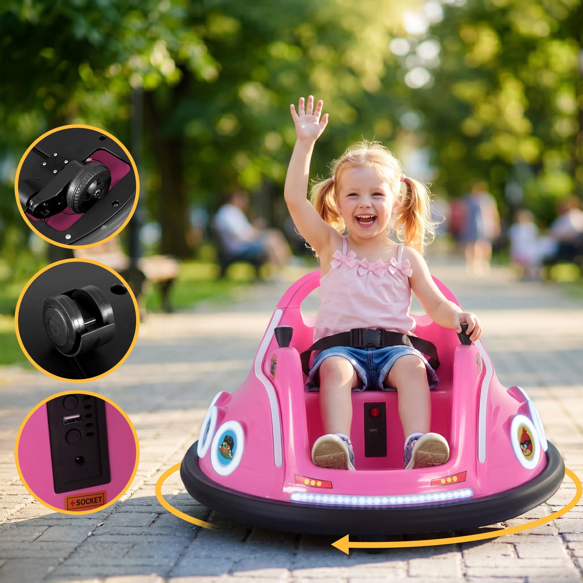 7 Rigo Kids Ride On Car Bumper Electric Toys Cars with Remote Control Stickers - Multi, 7 of 9