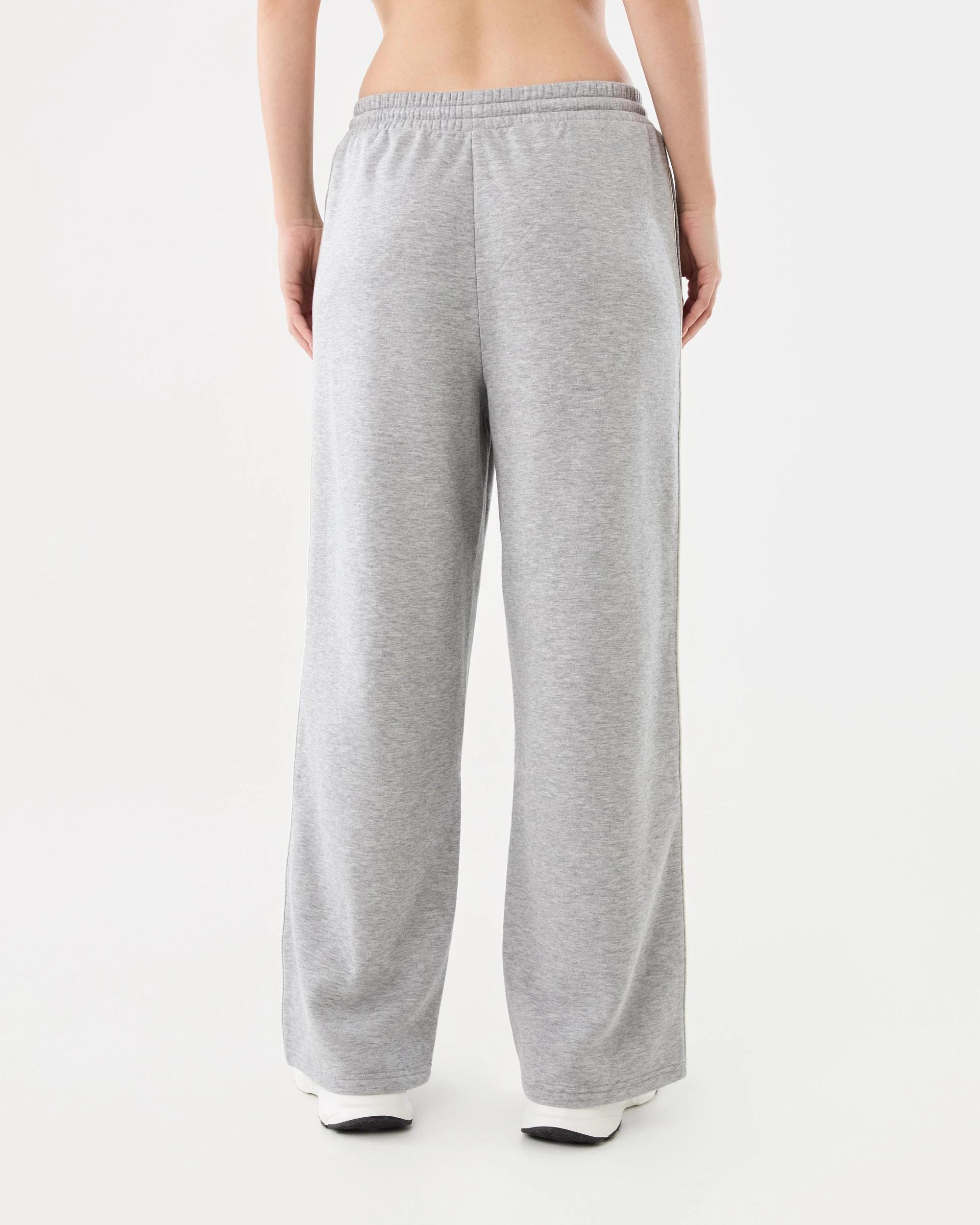 3 Piping Wide Leg Trackpants Grey Marle, 3 of 7