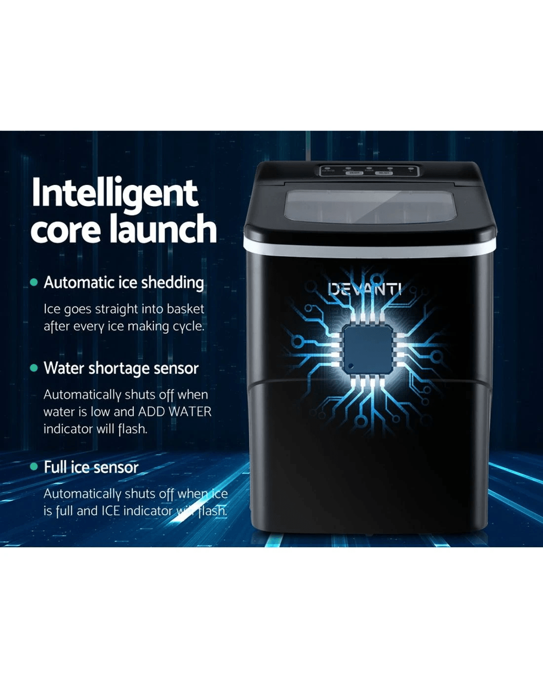 5 Devanti 12kg Ice Maker Machine - Black, 5 of 8