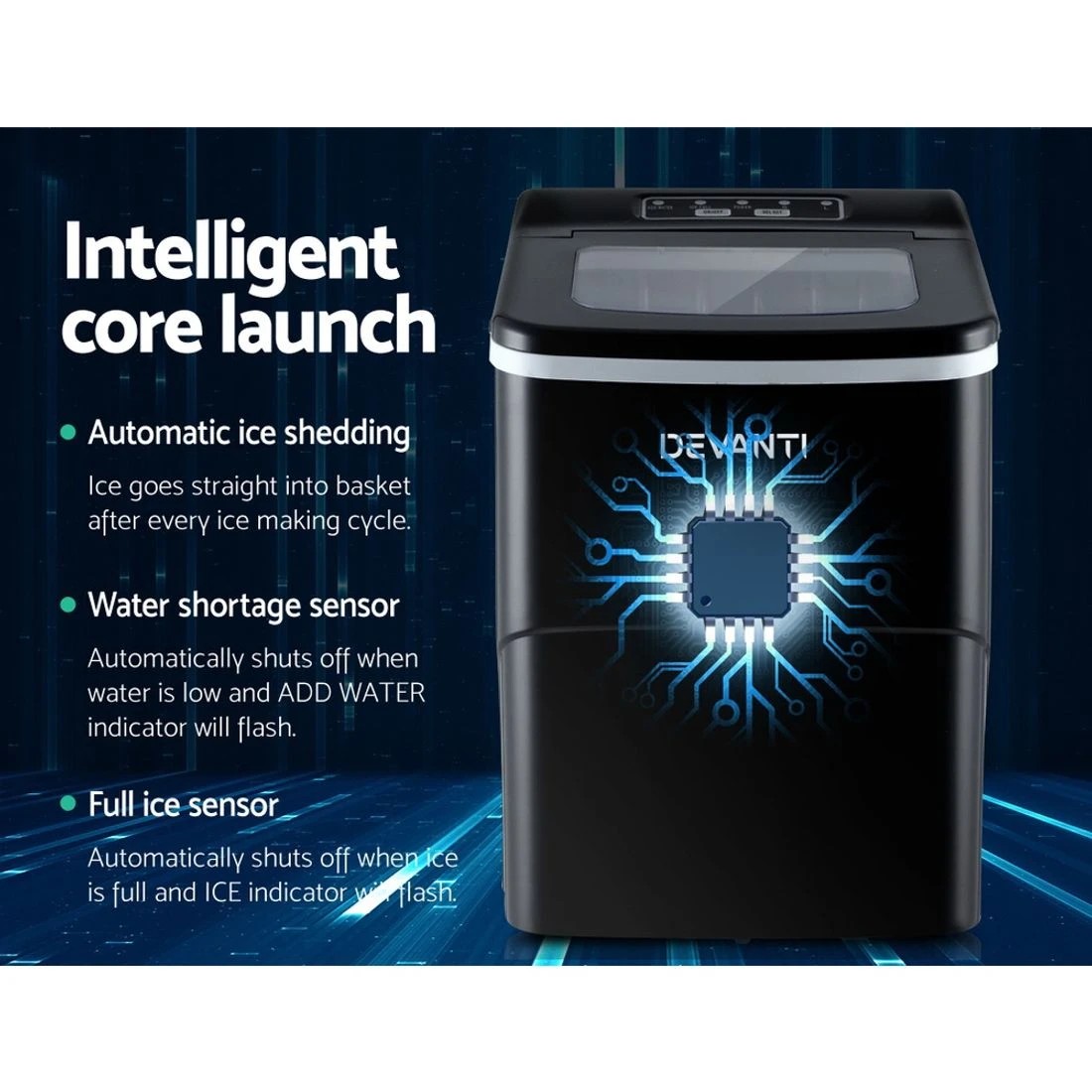 5 Devanti 12kg Ice Maker Machine - Black, 5 of 8