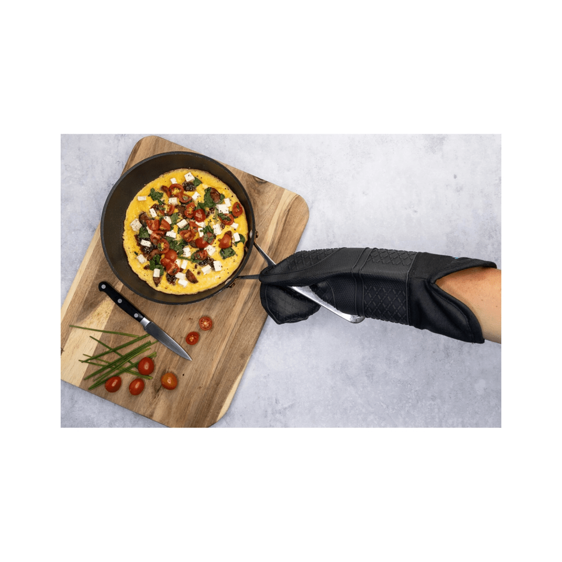 3 Cuisena Silicone And Fabric Kitchen Oven Glove Heat Resistant For Baking
 - Black, 3 of 5