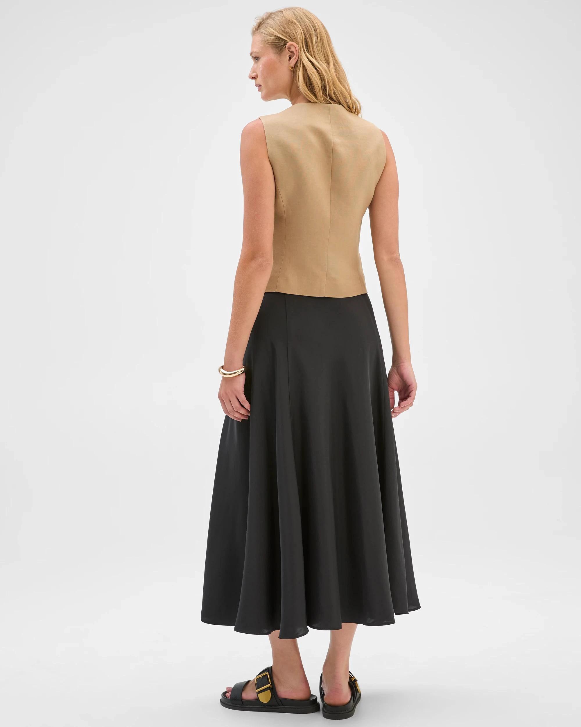 5 Preview A-Line Midi Skirt BLACK, 5 of 7