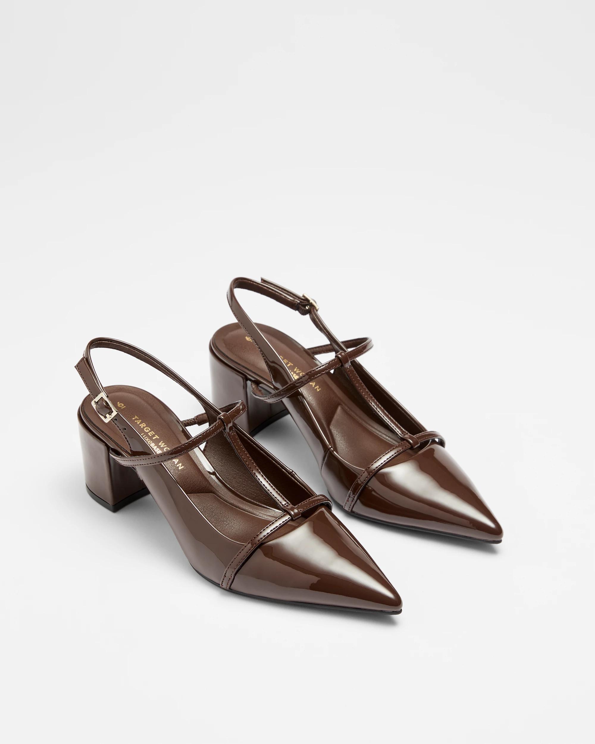 3 Target Womens T-bar Point Block Heel - Darla Ii DARK BROWN PATENT, 3 of 3