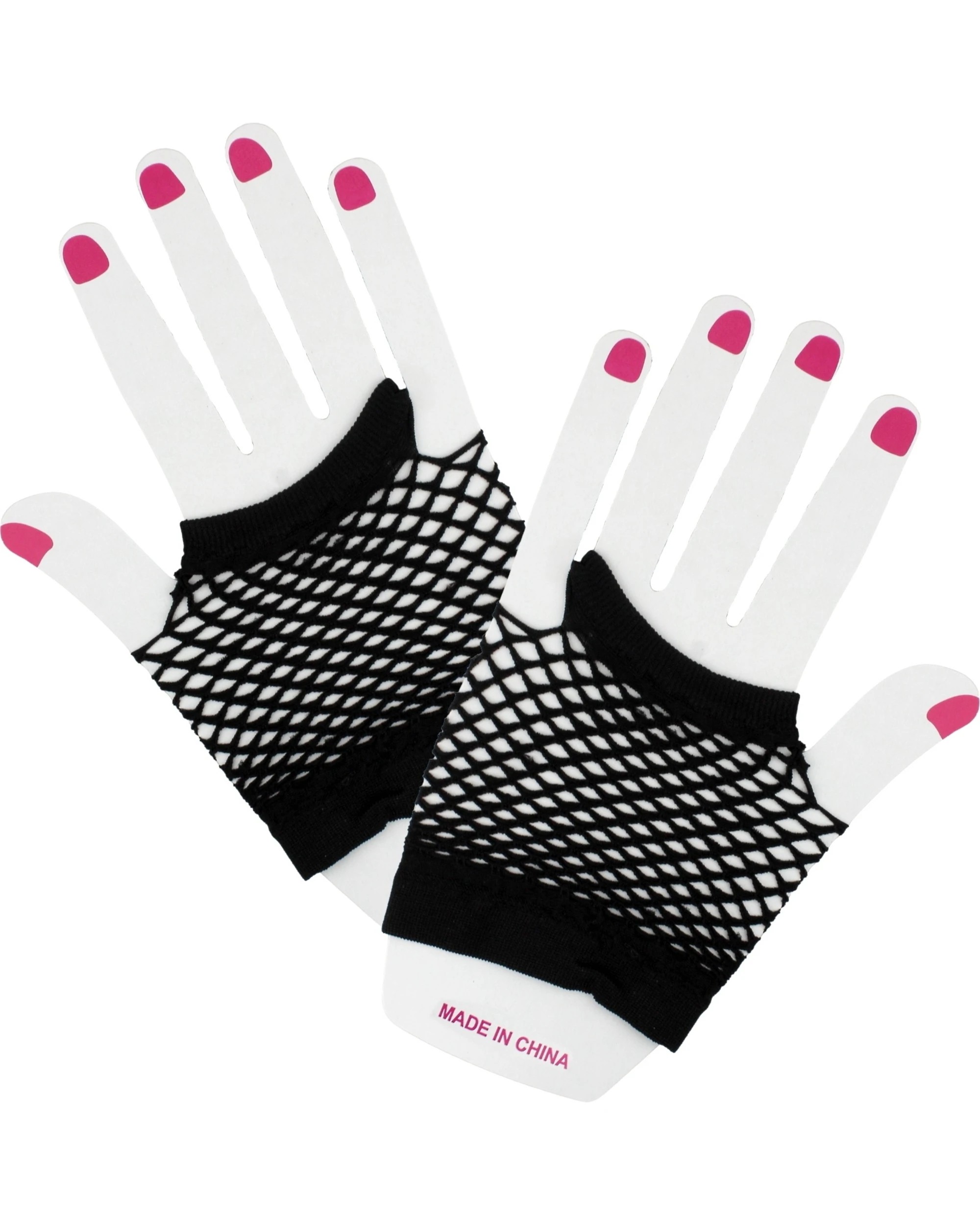 1 JD Party Short Fingerless Fishnet Gloves - Black, 1 of 1