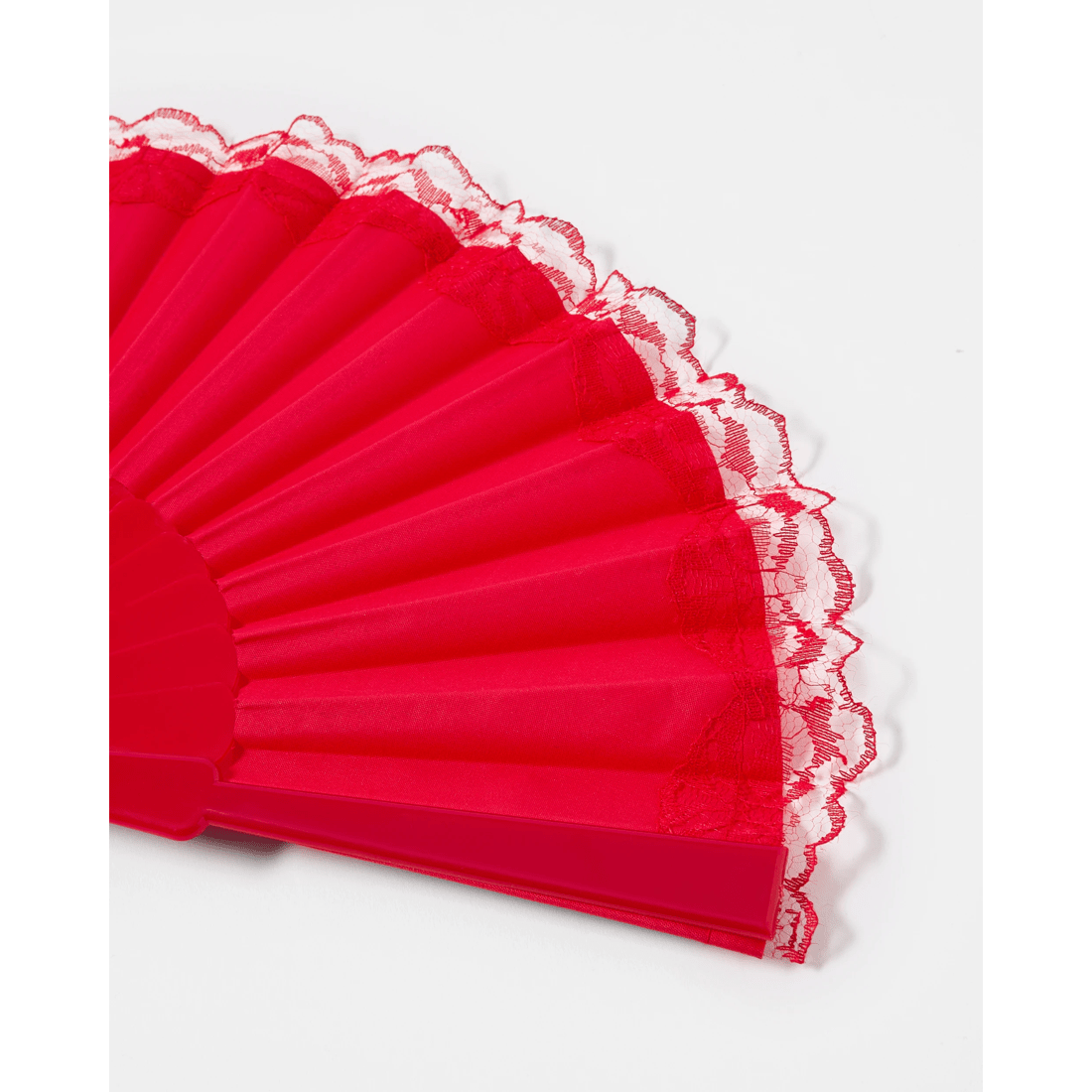 2 Lace Trim Fan - Red, 2 of 3