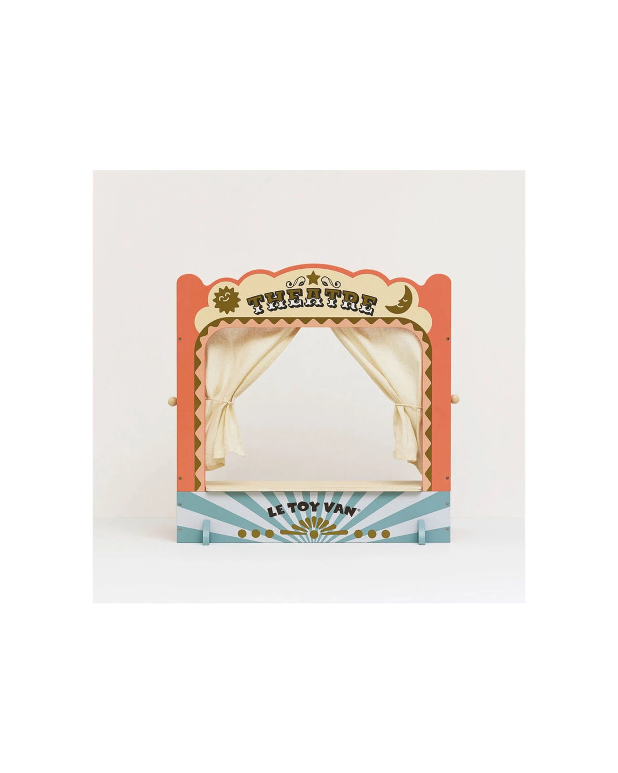 3 Le Toy Van Tabletop Puppet Wooden Theatre Pretend Play 57x55cm 3 Years - Multi, 3 of 9